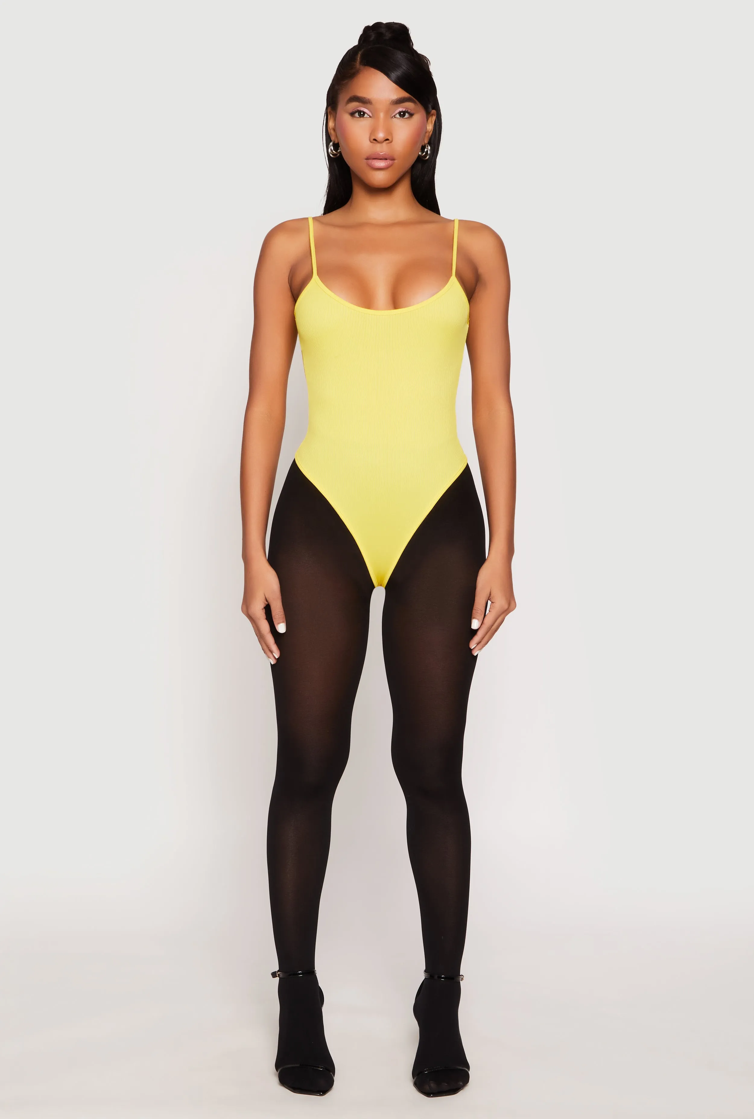 Daisy Rib Knit Cami Thong Bodysuit sold by Rainbow