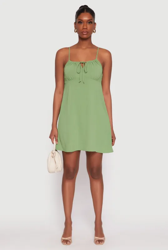Tie Front Keyhole Cami Dress sold by Rainbow