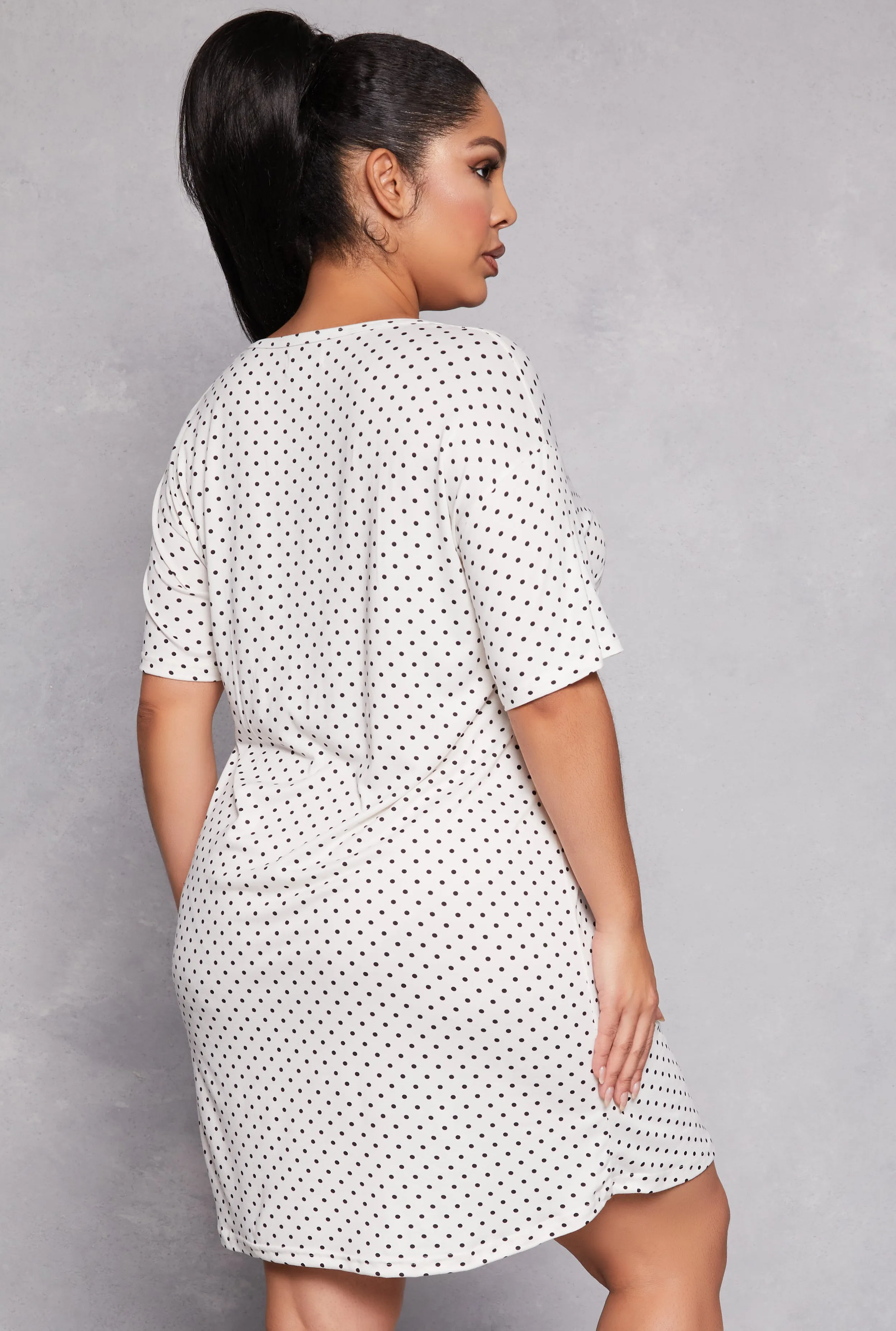 Plus Size Polka Dot Teddy Bear Graphic Sleepshirt sold by Rainbow product image thumbnail 2