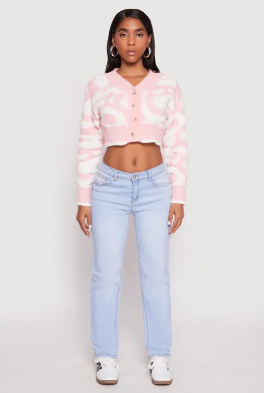 Daisy Tufted Knit Cropped Cardigan sold by Rainbow