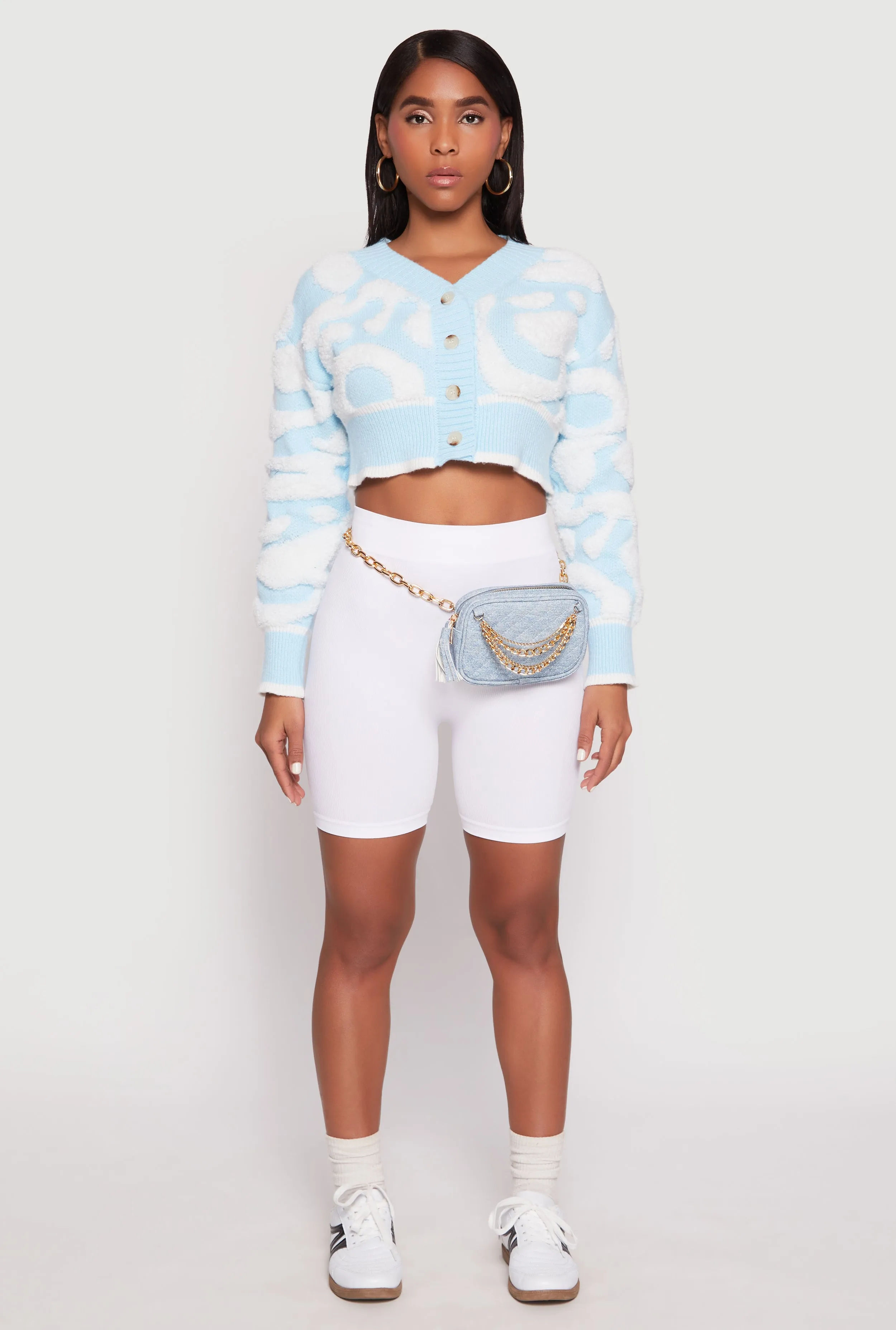 Daisy Tufted Knit Cropped Cardigan sold by Rainbow