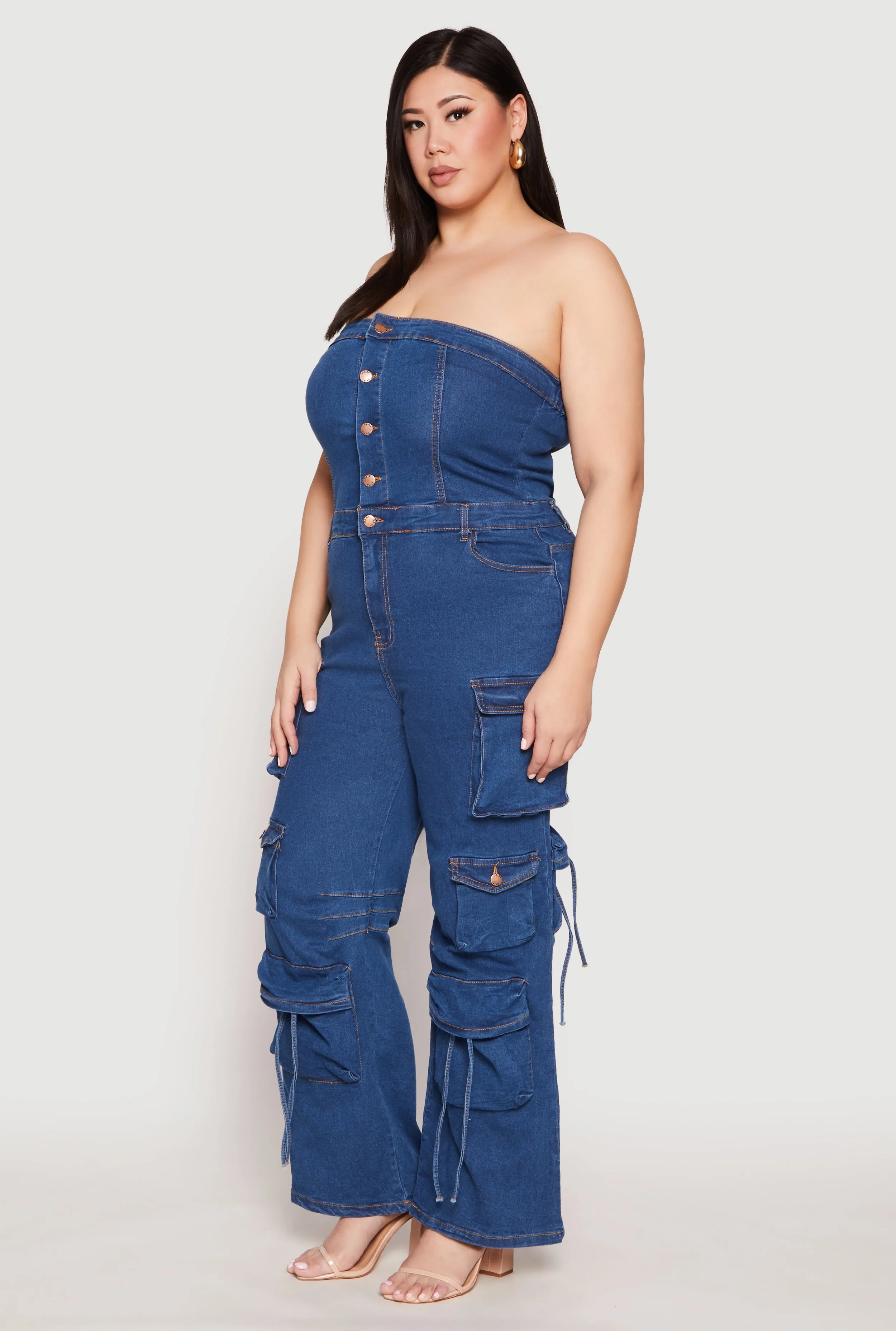 Plus Size Daisy Denim Cargo Jumpsuit sold by Rainbow product image thumbnail 2