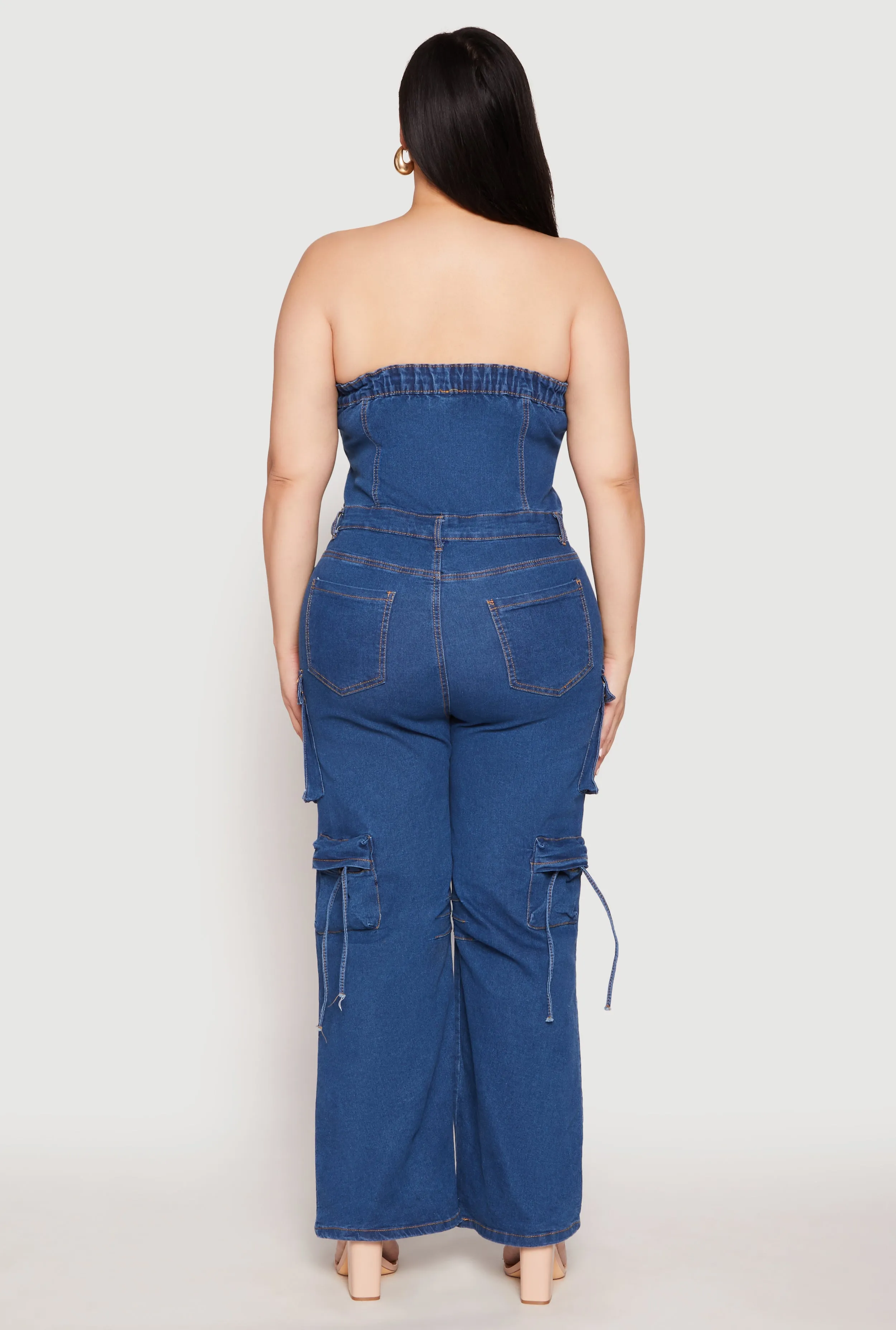 Plus Size Daisy Denim Cargo Jumpsuit sold by Rainbow product image thumbnail 3