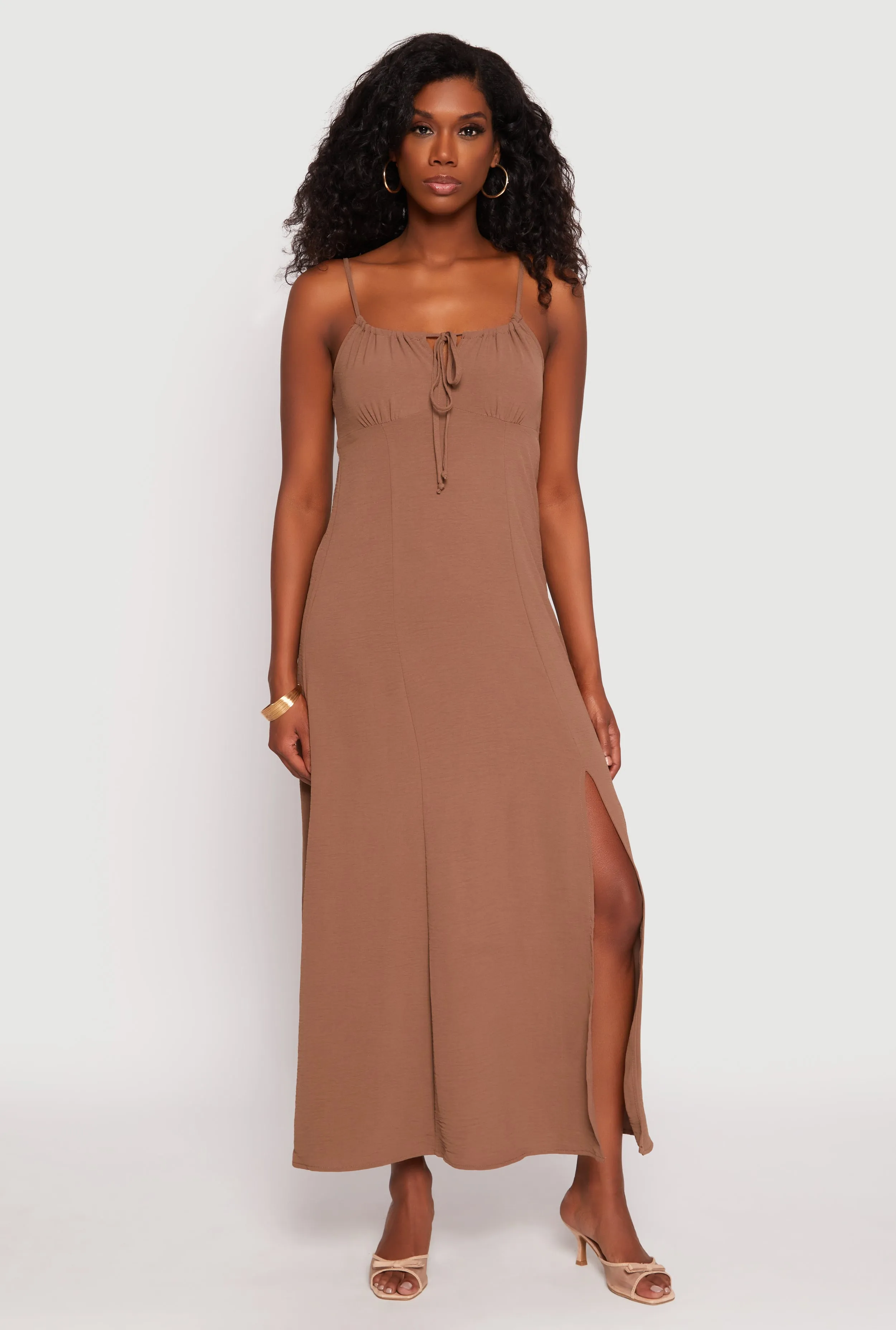 Airy Side Slit Maxi Dress sold by Rainbow