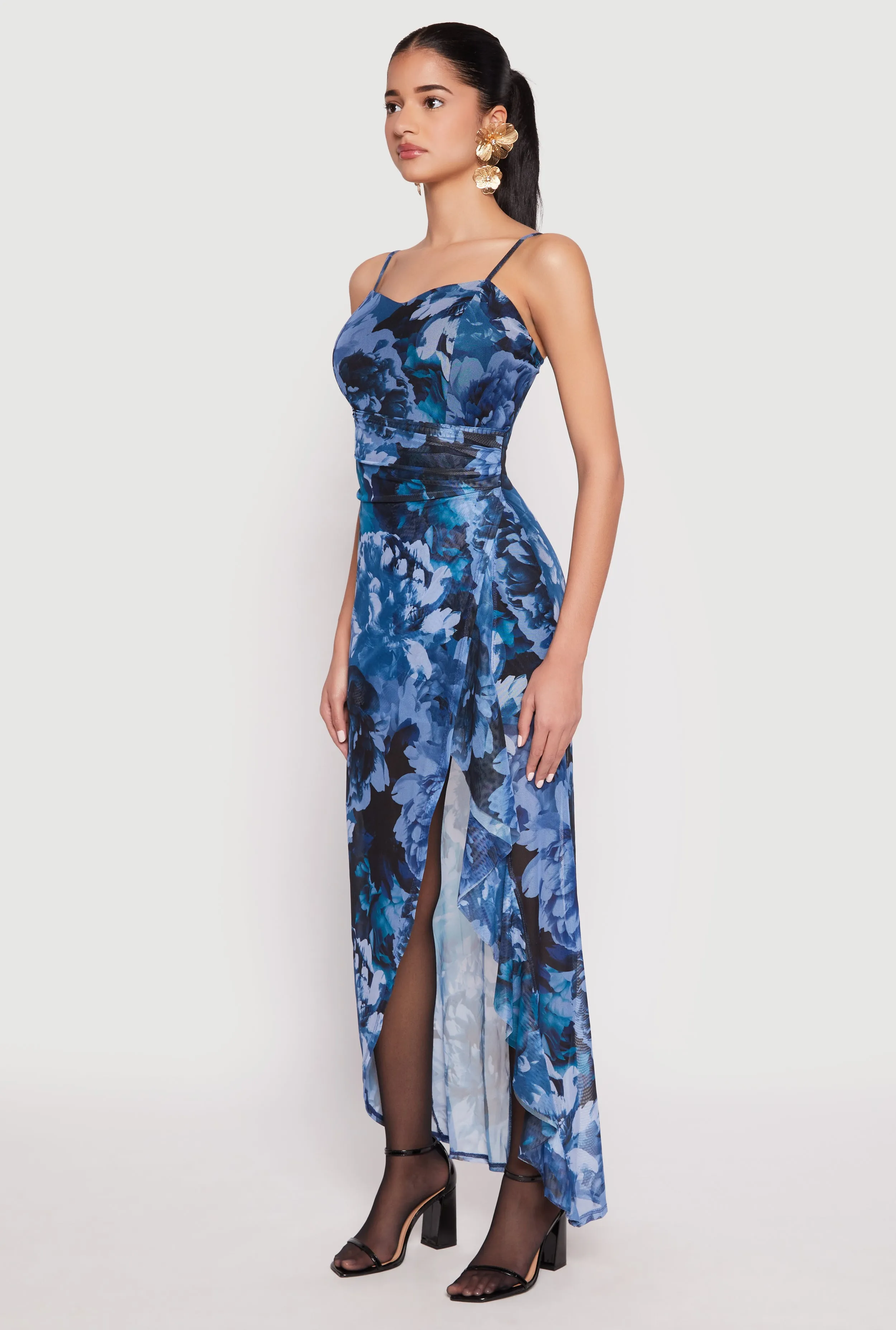 Haute Monde Floral Print High Low Maxi Dress sold by Rainbow product image thumbnail 2