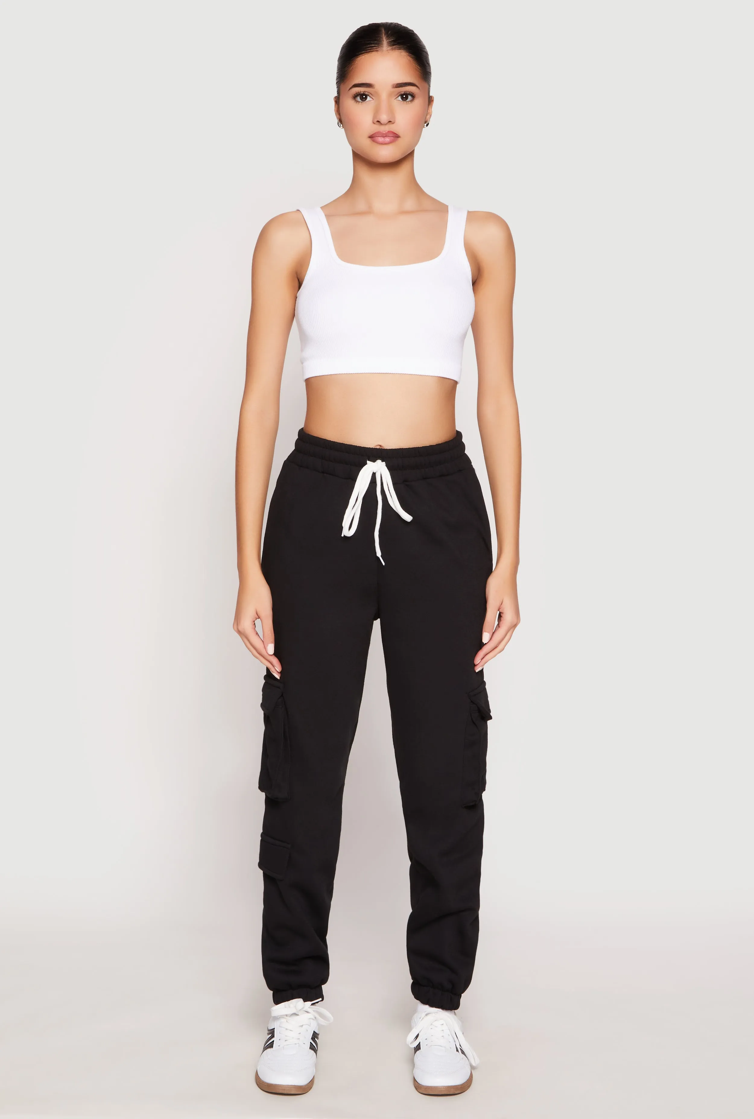 Fleece Cargo Pocket Drawstring Sweatpants sold by Rainbow