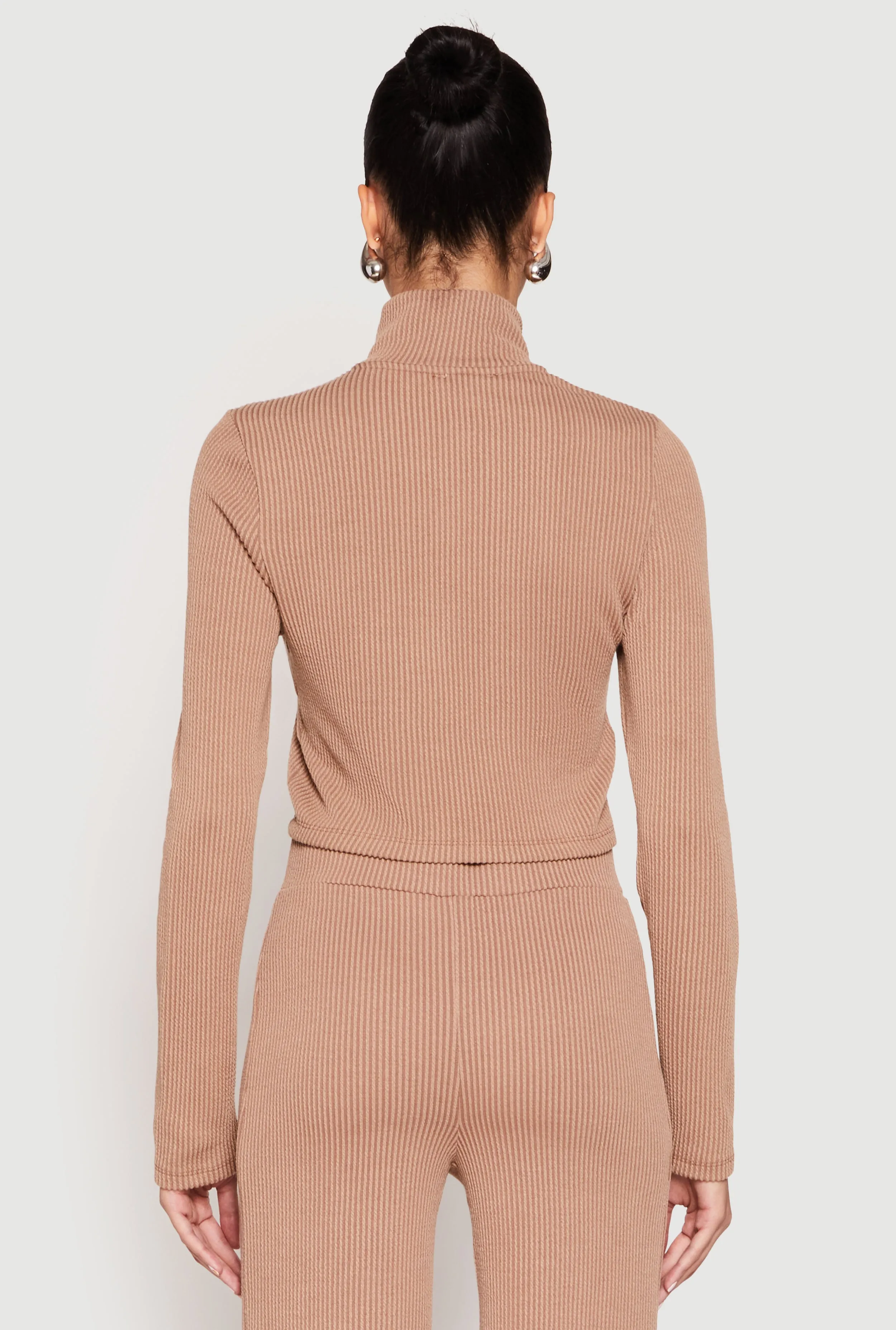 Iris Rib Knit Mock Neck Track Jacket sold by Rainbow product image thumbnail 5