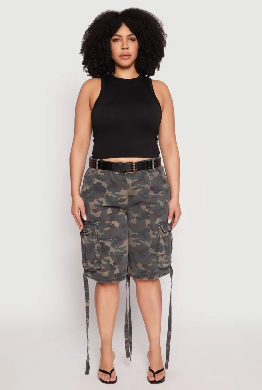 Plus Size Cargo Skater Shorts sold by Rainbow