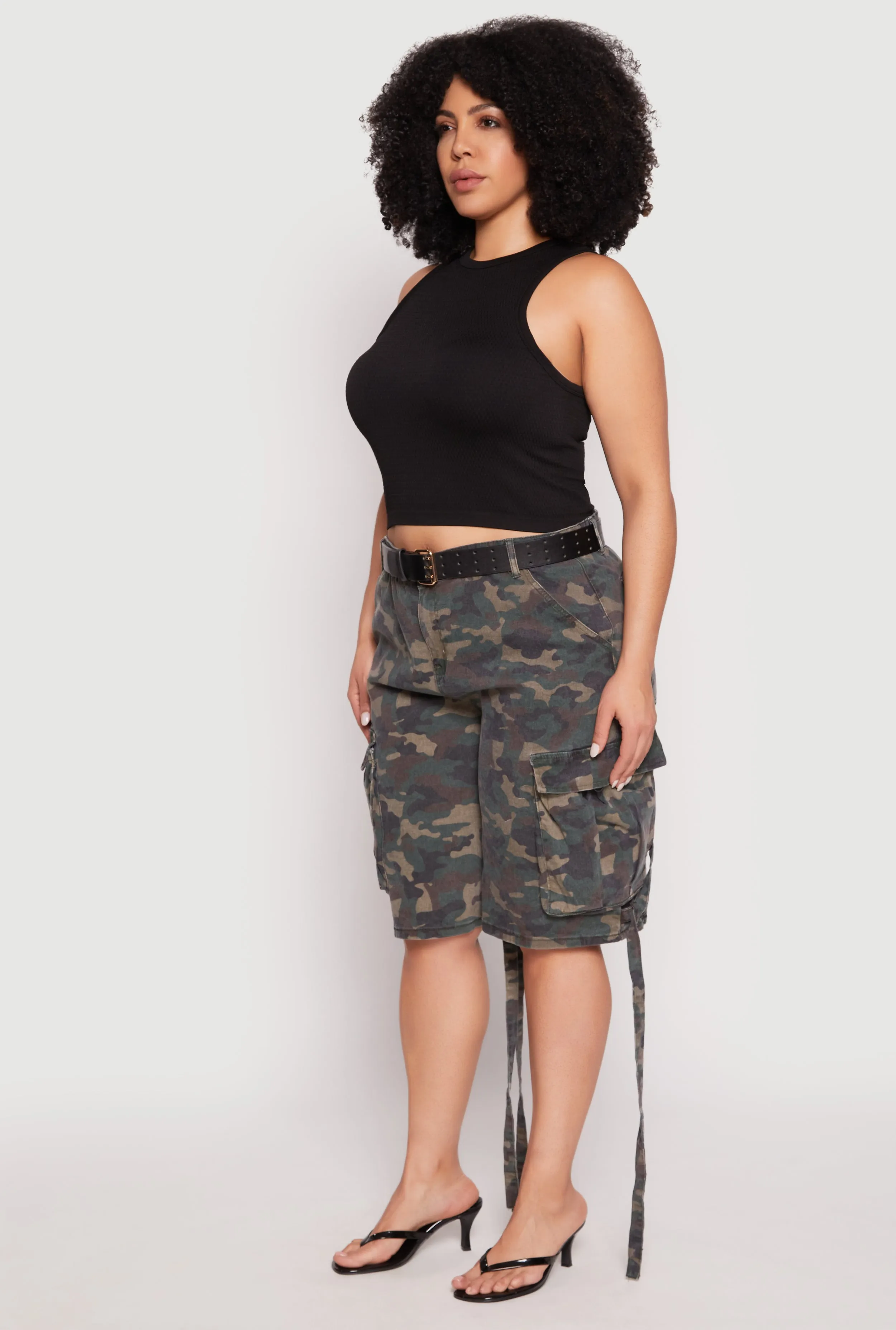 Plus Size Cargo Skater Shorts sold by Rainbow product image thumbnail 2