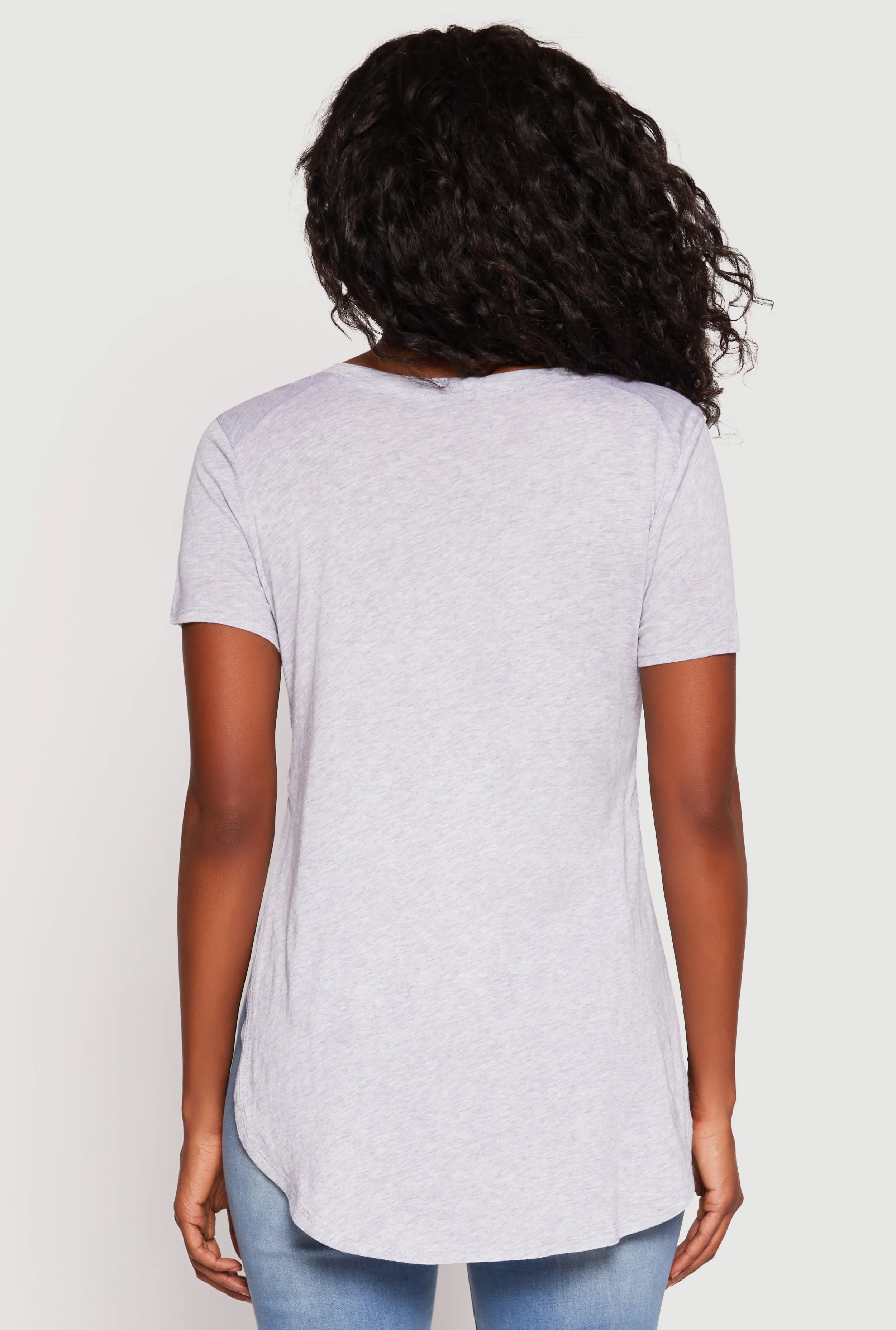 Side Slit High Low Hem Tee sold by Rainbow product image thumbnail 5