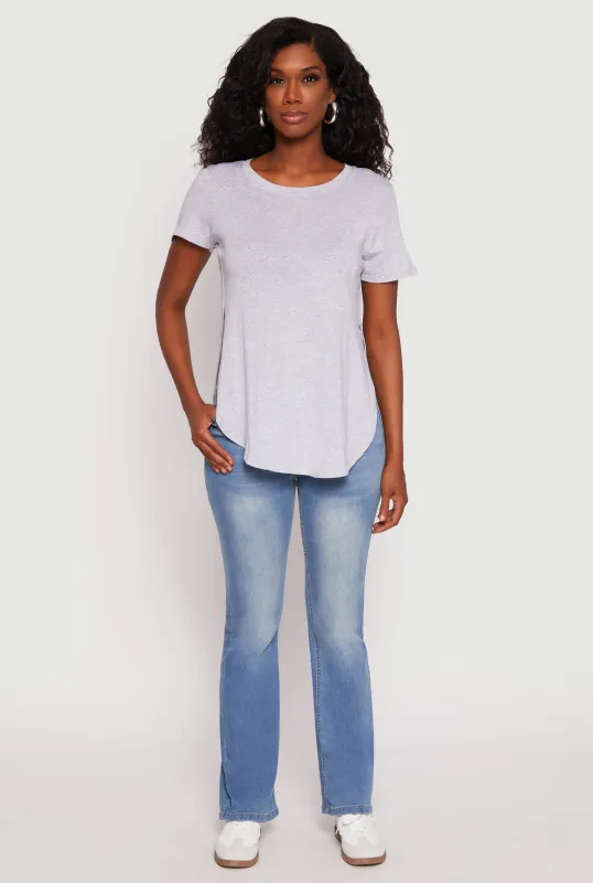 Side Slit High Low Hem Tee sold by Rainbow