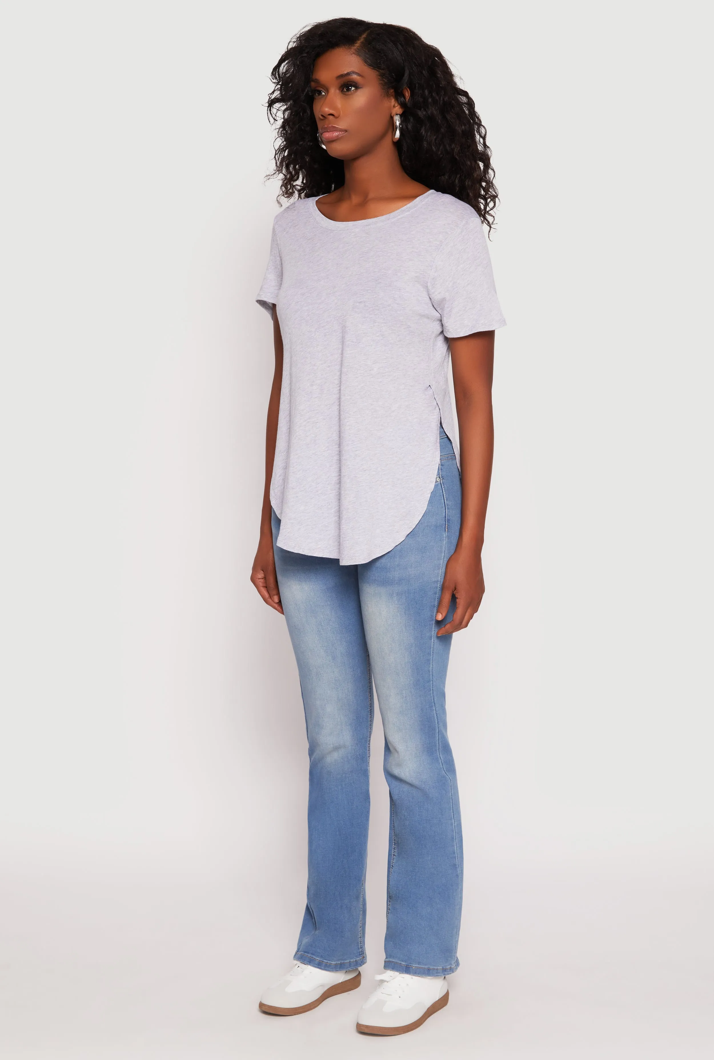 Side Slit High Low Hem Tee sold by Rainbow product image thumbnail 3