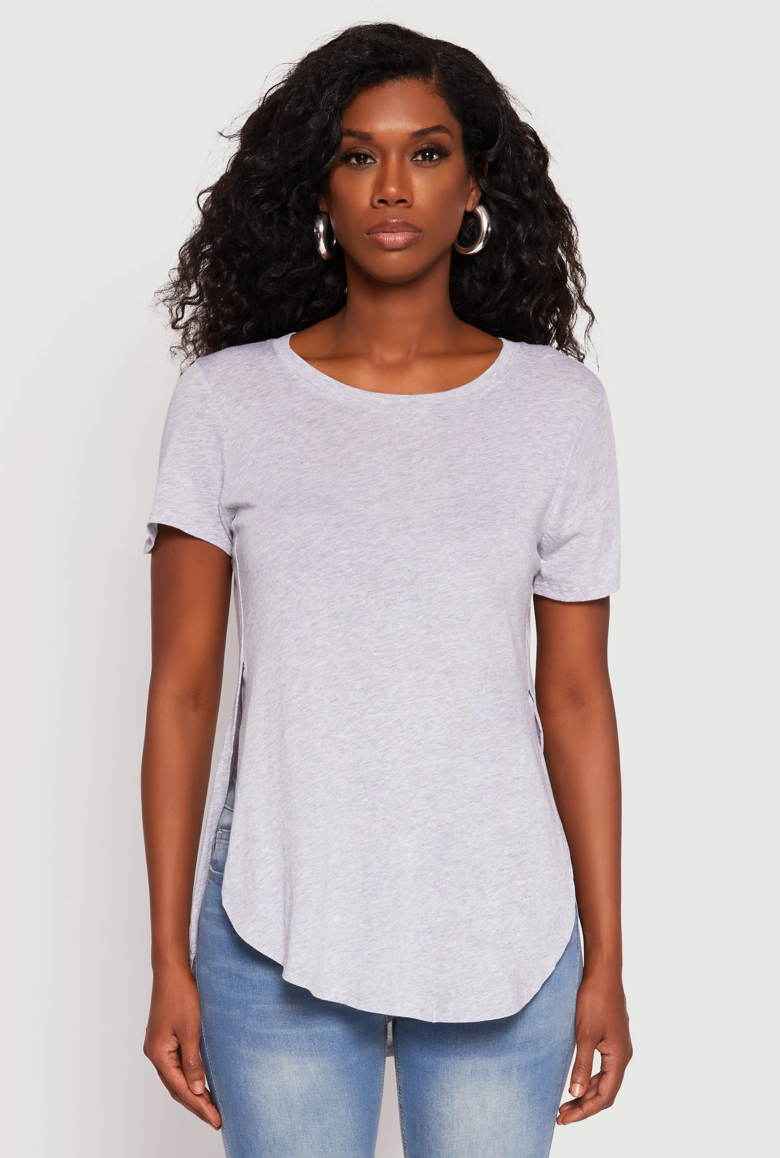 Side Slit High Low Hem Tee sold by Rainbow product image thumbnail 2