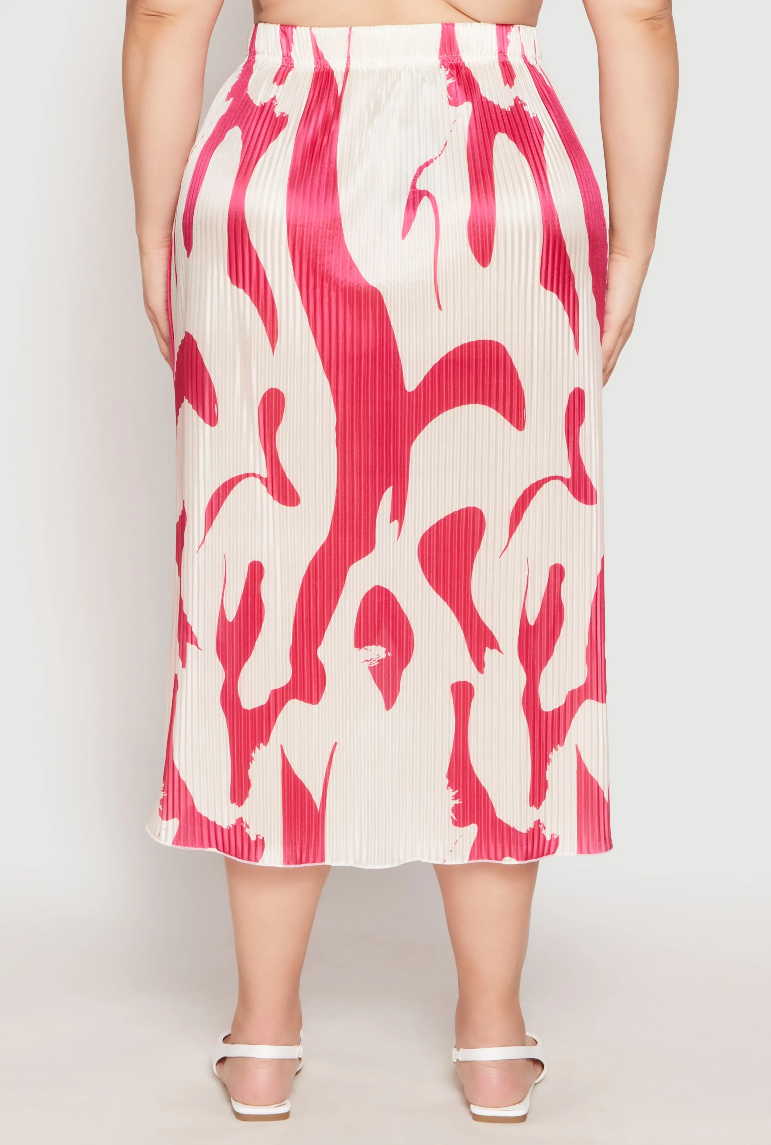 Plus Size Plisse Abstract Print Midi Skirt sold by Rainbow product image thumbnail 5