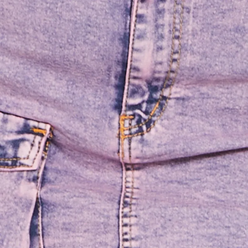 Plus Size Daisy Acid Wash Denim Cargo Skirt sold by Rainbow product image thumbnail 4