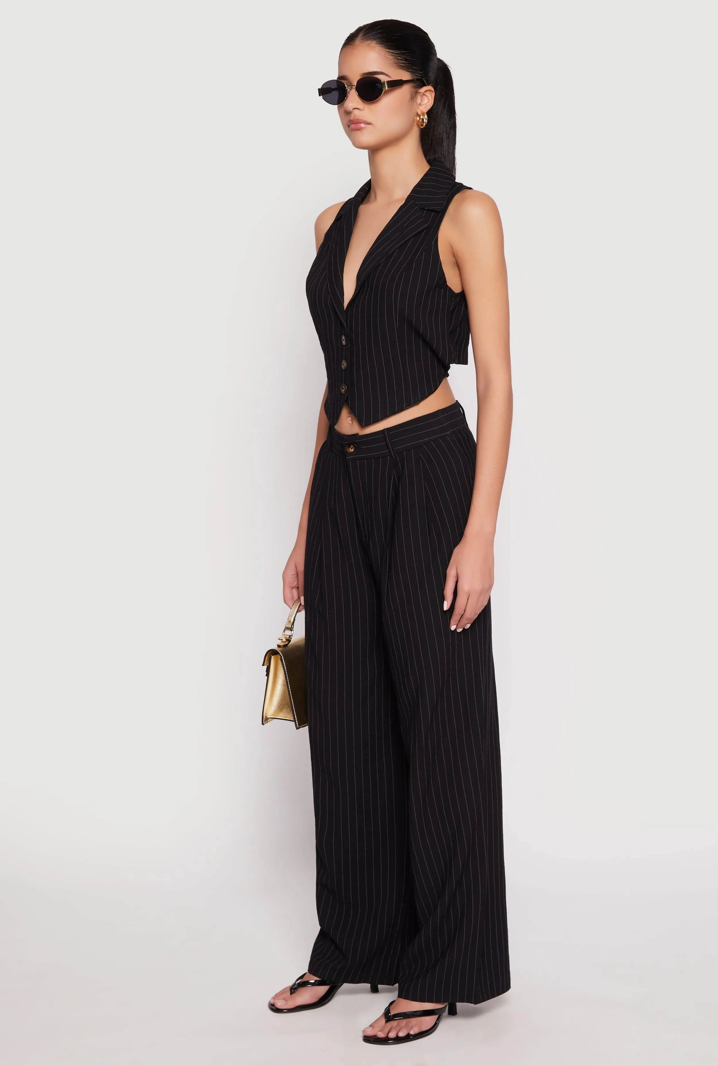 Pinstripe Tie Back Blazer Vest sold by Rainbow product image thumbnail 3