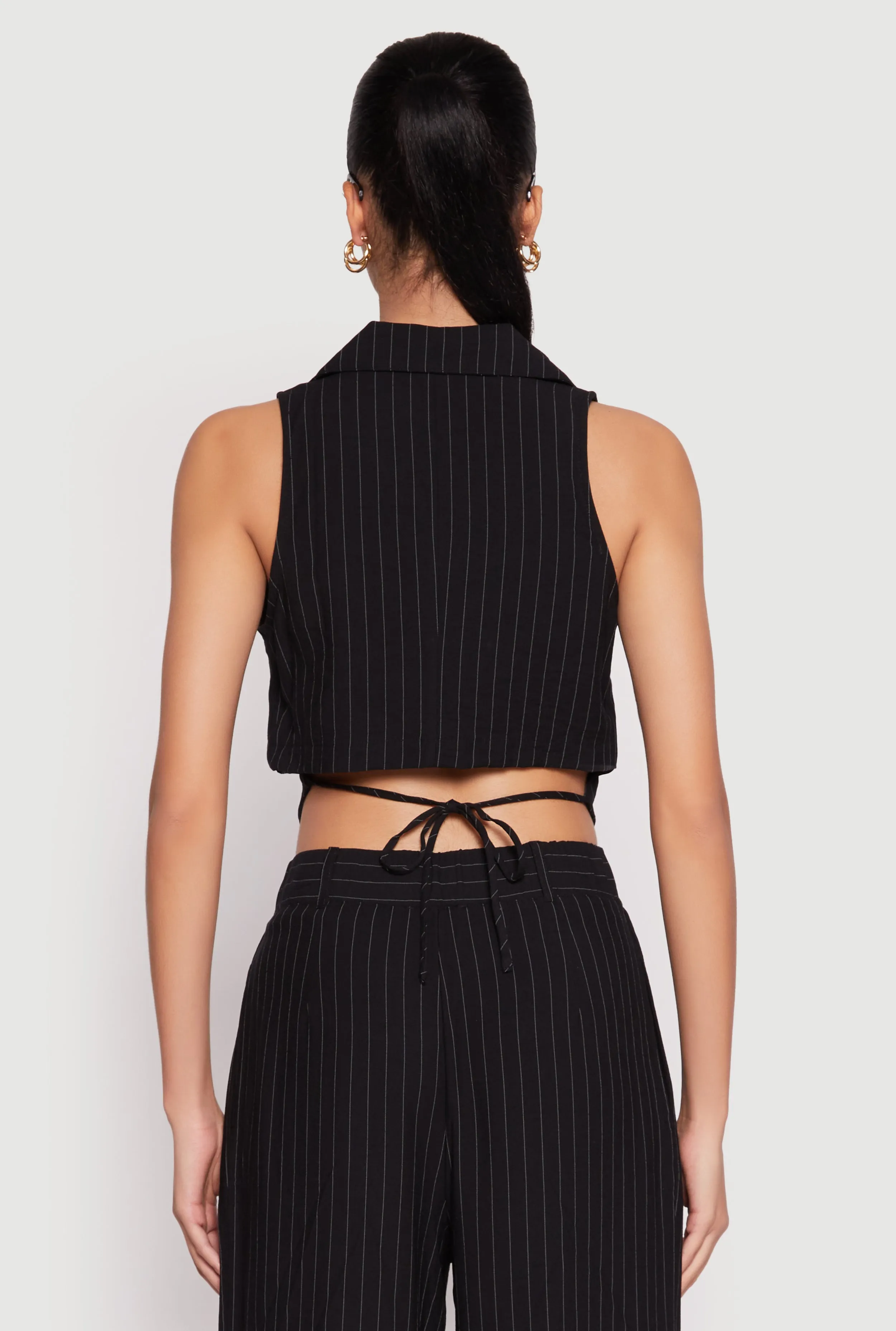 Pinstripe Tie Back Blazer Vest sold by Rainbow product image thumbnail 5