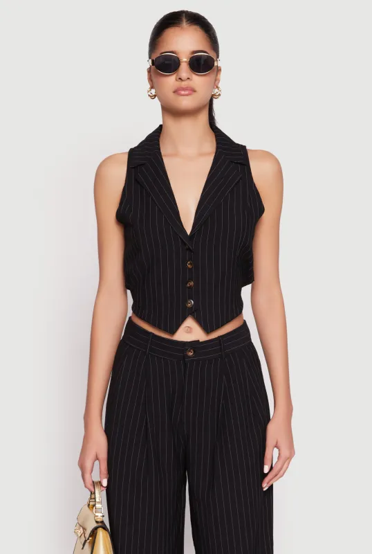 Pinstripe Tie Back Blazer Vest sold by Rainbow