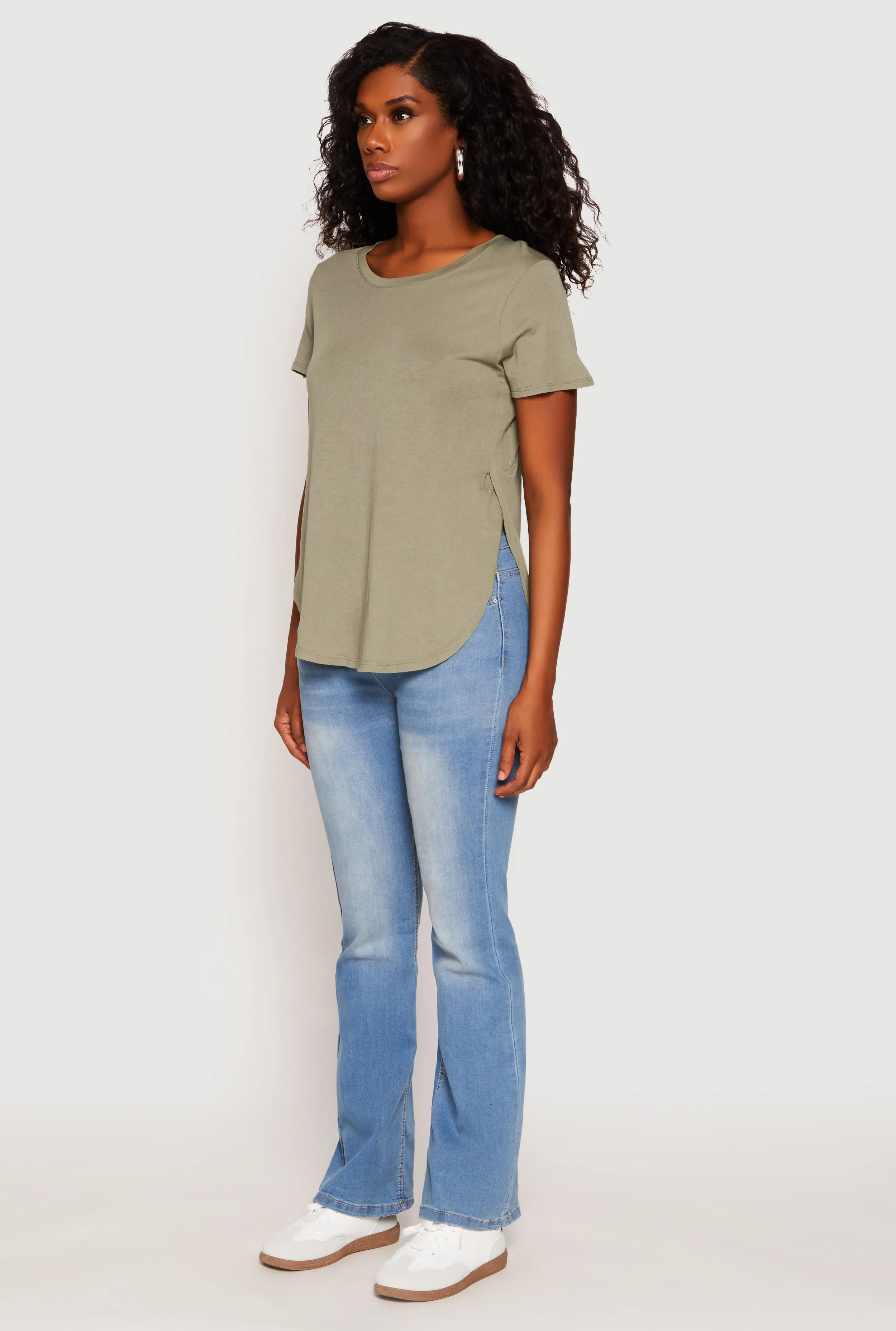 Side Slit High Low Hem Tee sold by Rainbow product image thumbnail 3