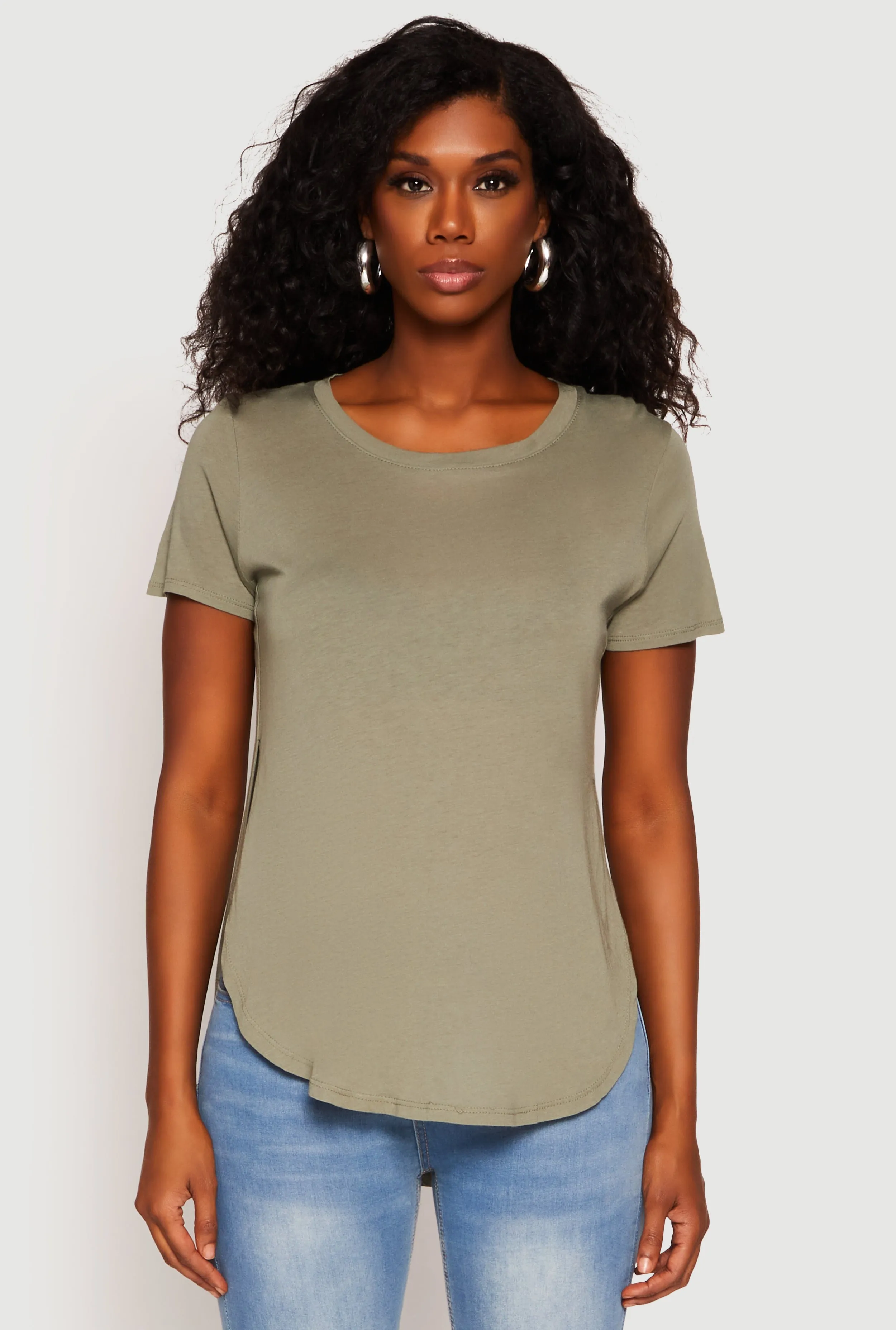 Side Slit High Low Hem Tee sold by Rainbow product image thumbnail 2