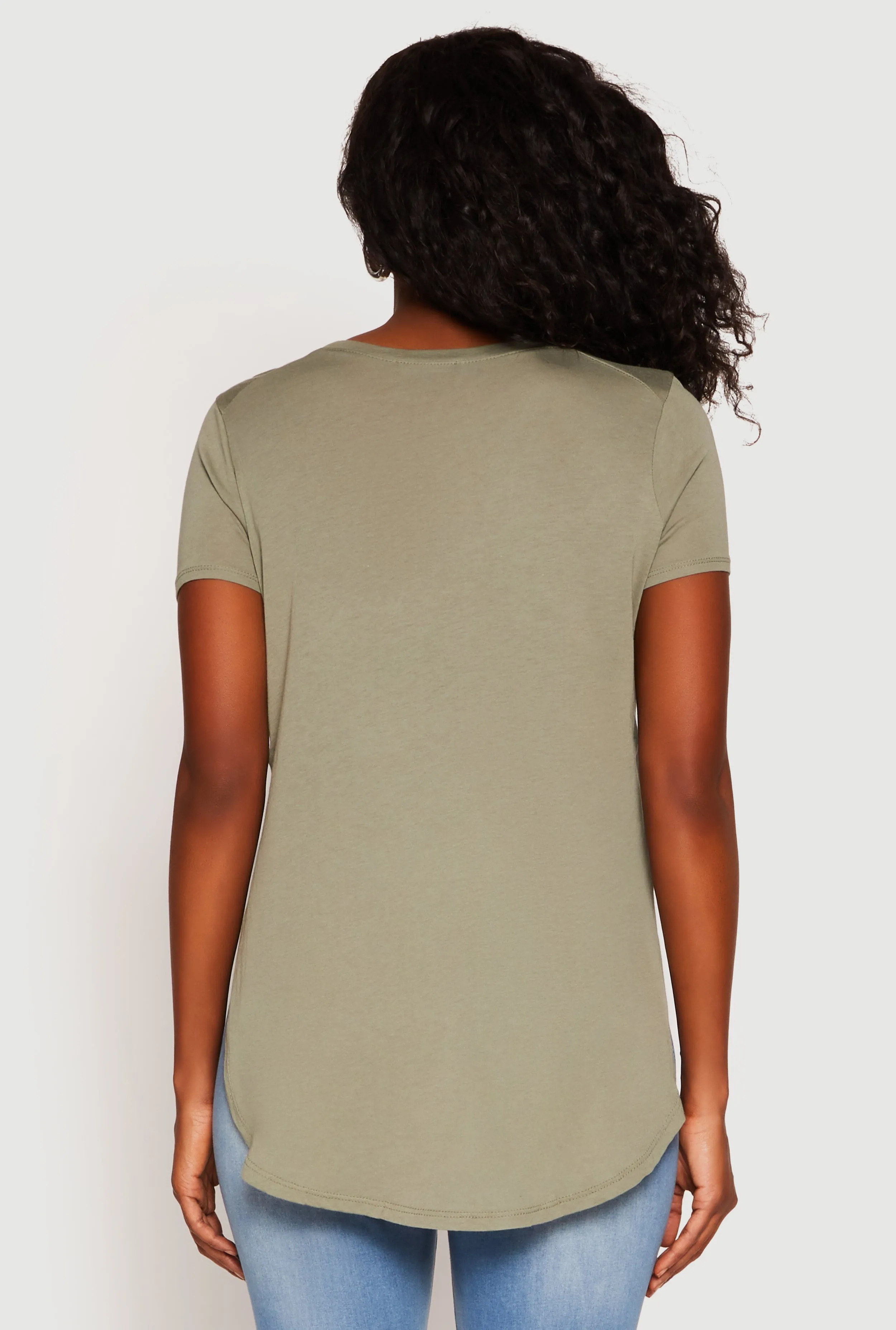 Side Slit High Low Hem Tee sold by Rainbow product image thumbnail 5