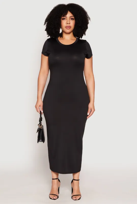 Plus Size Slit Back Maxi Dress sold by Rainbow