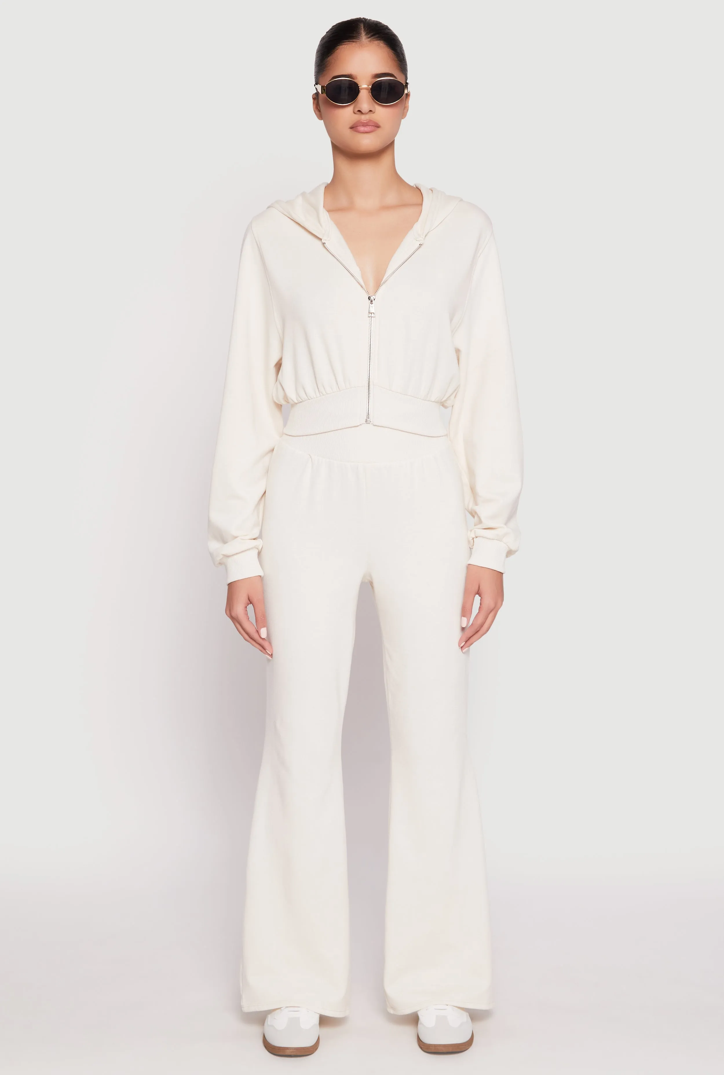 Zip Front Cropped Hoodie sold by Rainbow product image thumbnail 2