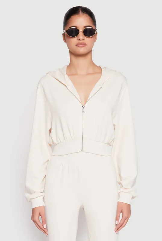 Zip Front Cropped Hoodie sold by Rainbow