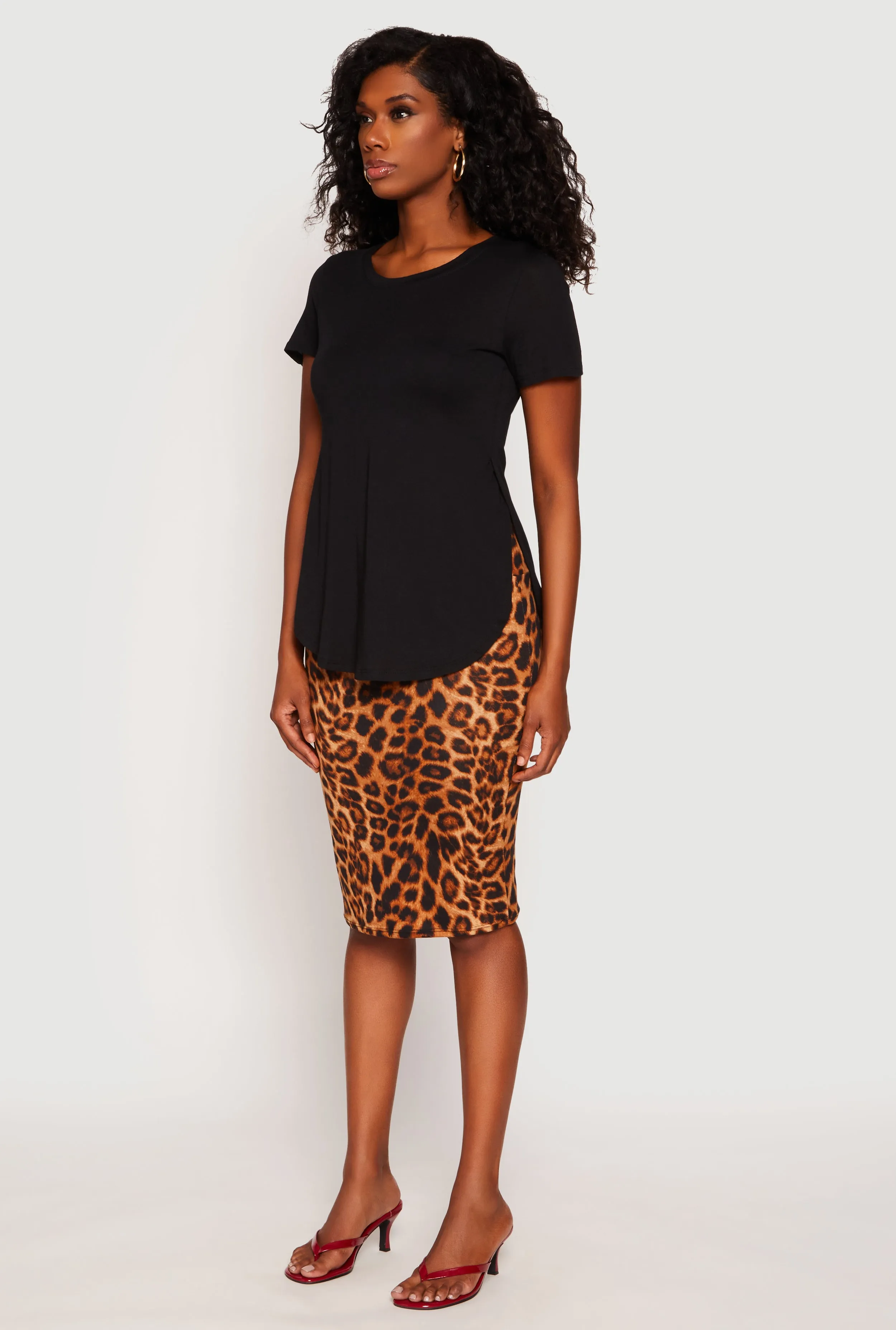 Side Slit High Low Hem Tee sold by Rainbow product image thumbnail 3