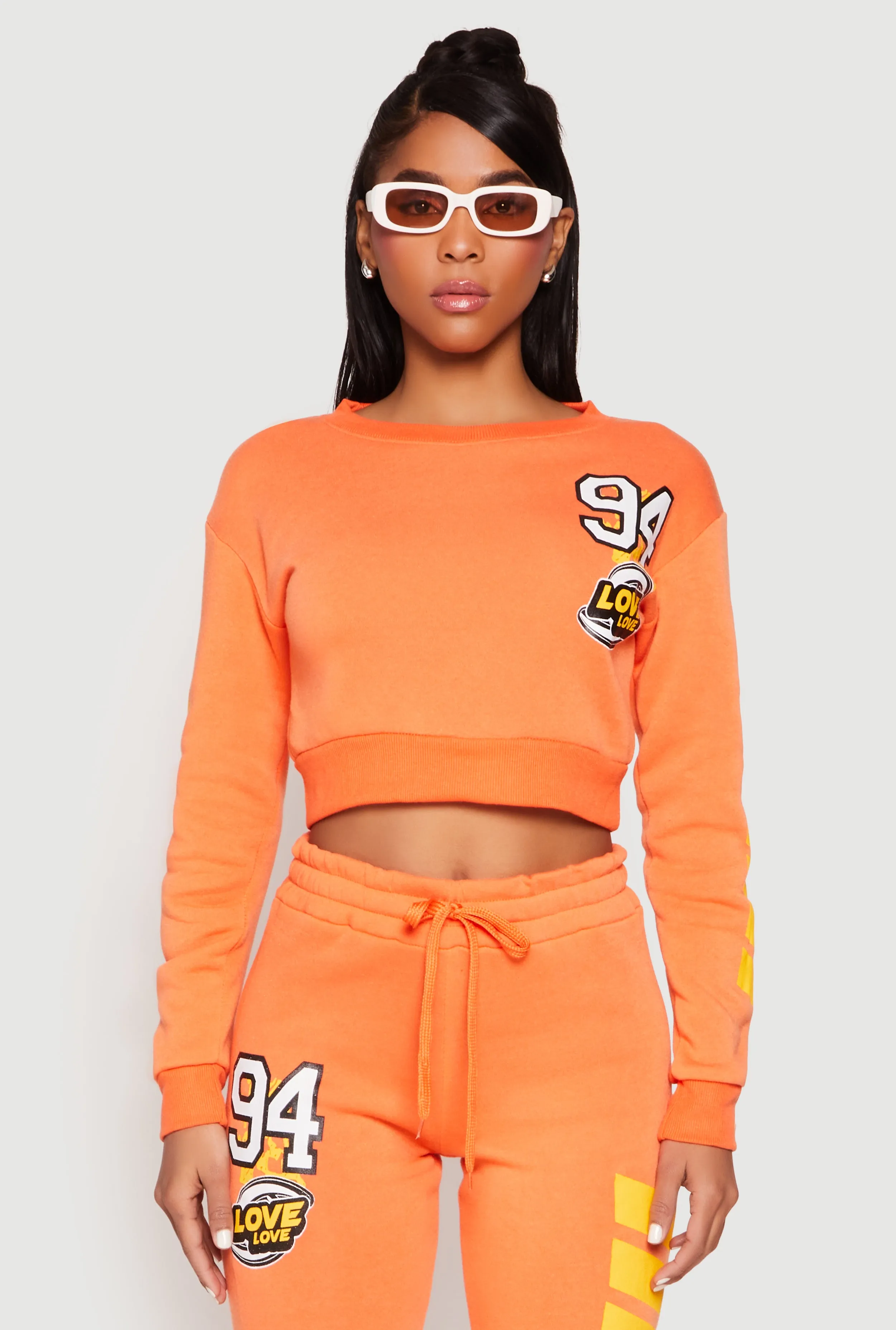 Fleece 94 Love Graphic Cropped Sweatshirt sold by Rainbow