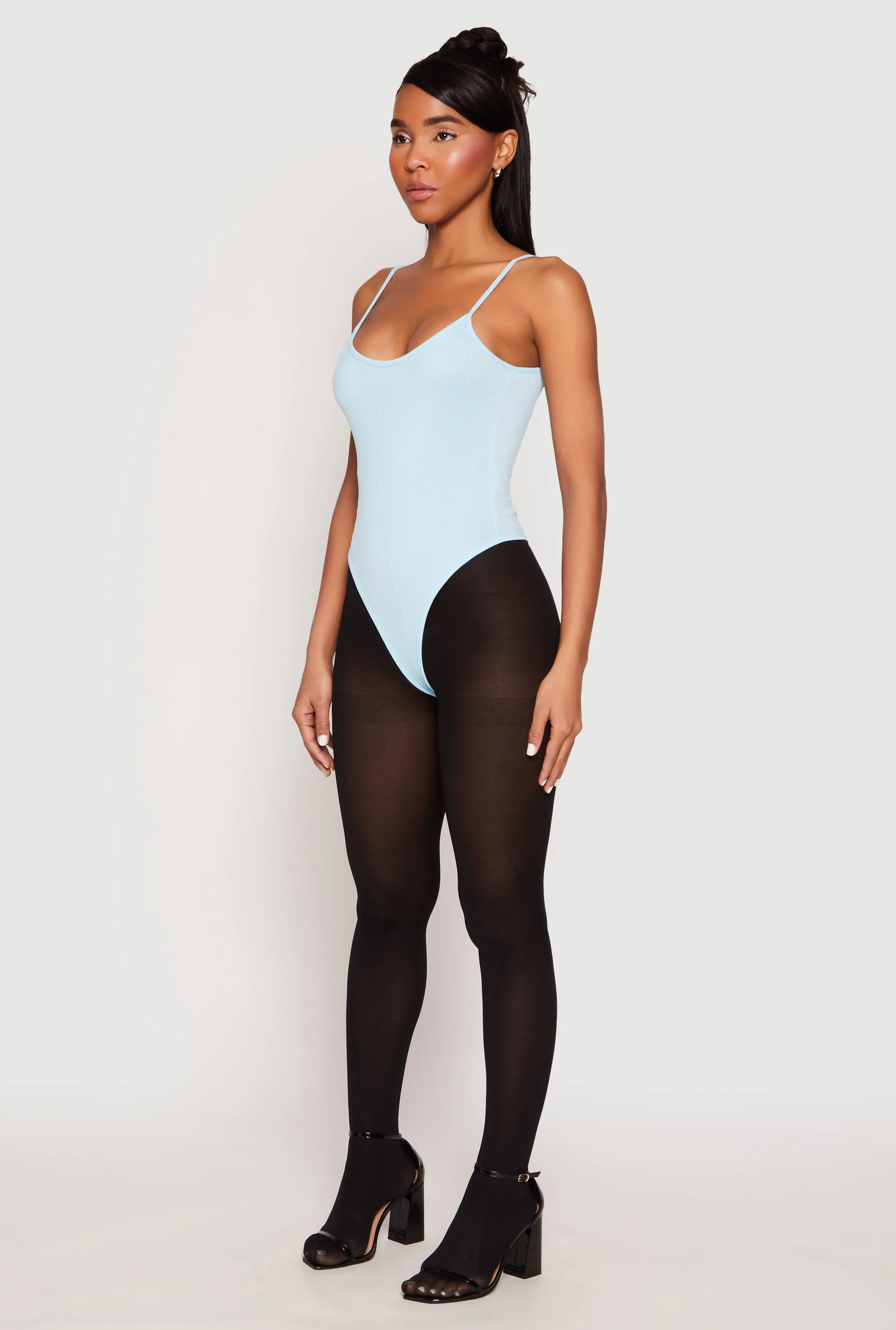 Daisy Rib Knit Cami Thong Bodysuit sold by Rainbow product image thumbnail 3