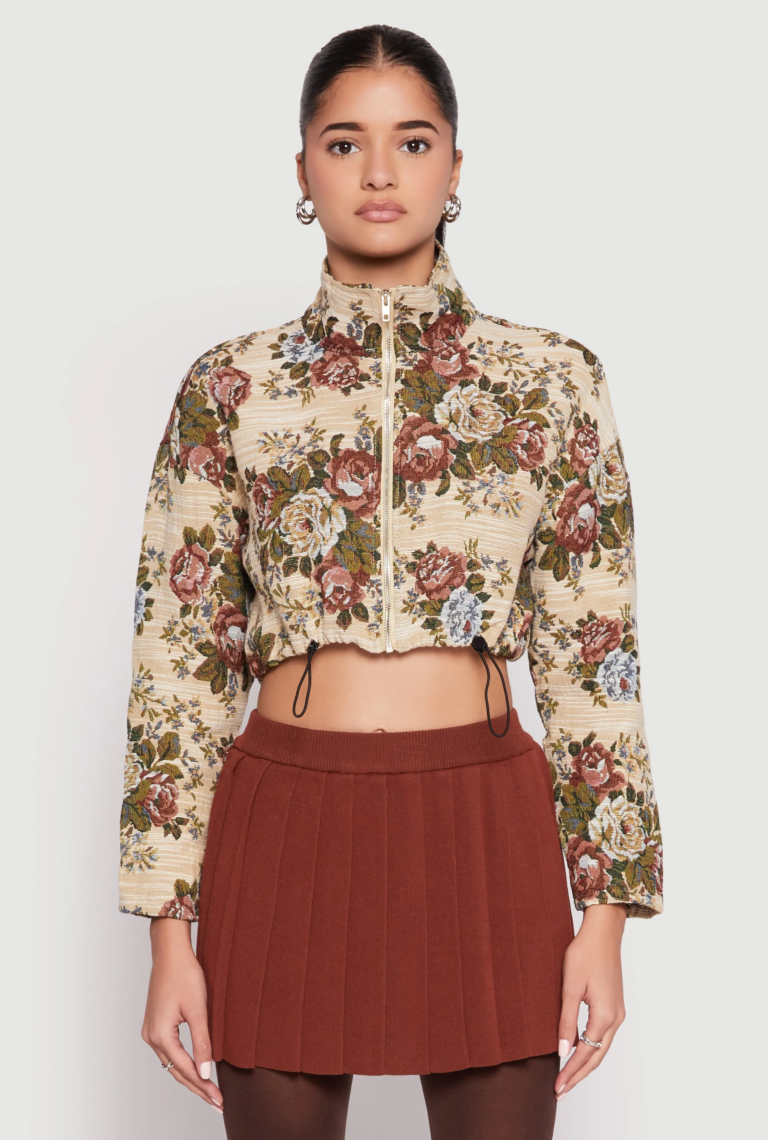 Daisy Jacquard Floral Print Cropped Jacket sold by Rainbow product image thumbnail 2