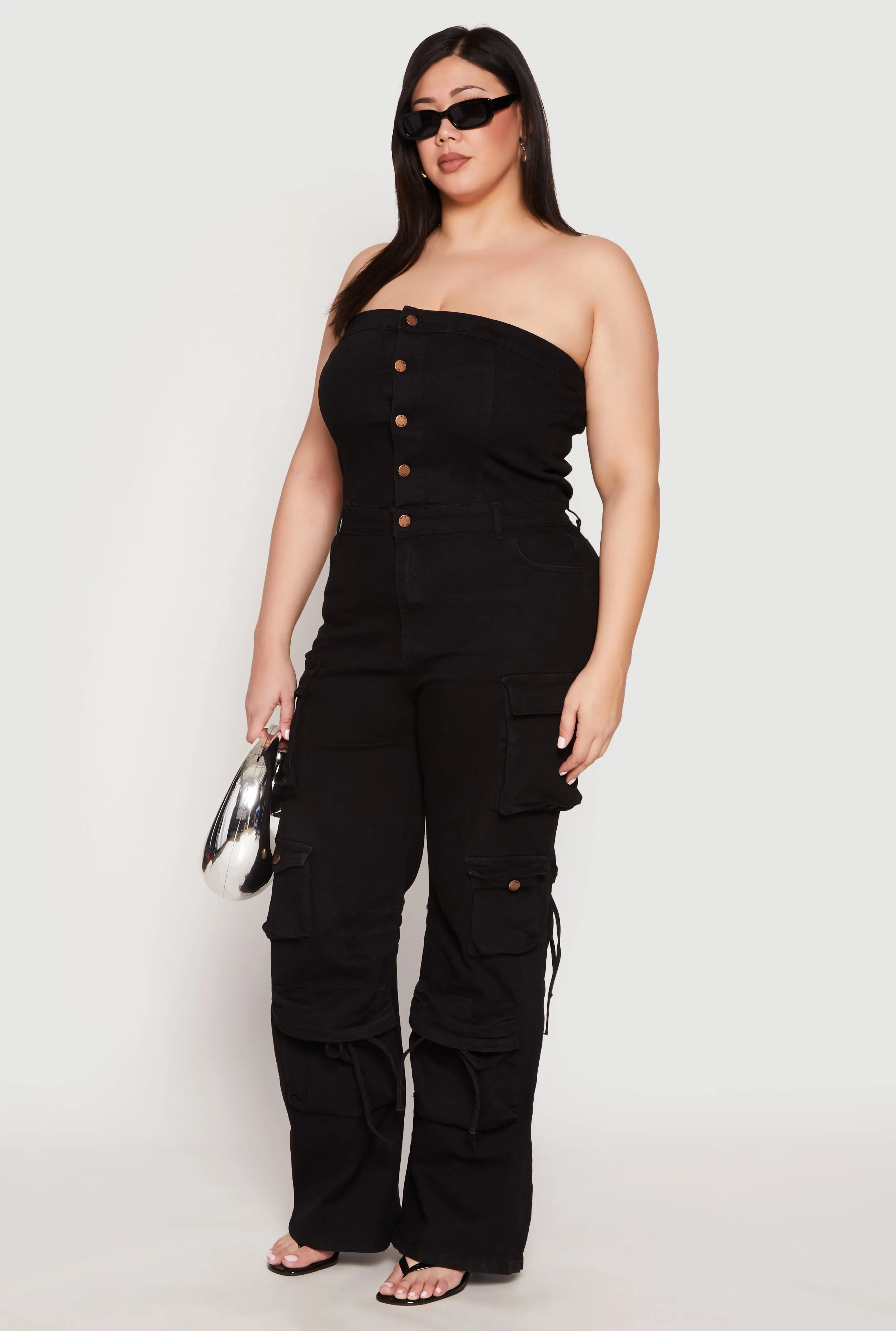 Plus Size Daisy Denim Cargo Jumpsuit sold by Rainbow product image thumbnail 2