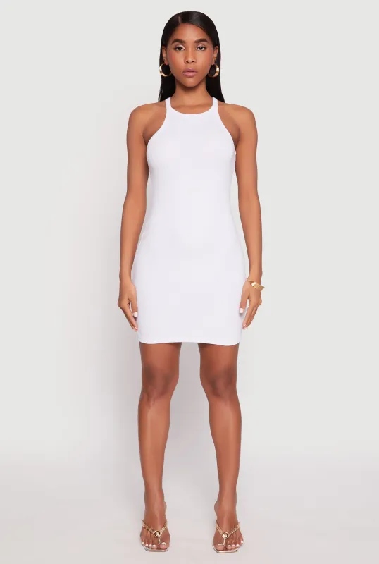 Ribbed Knit Mini Tank Dress sold by Rainbow