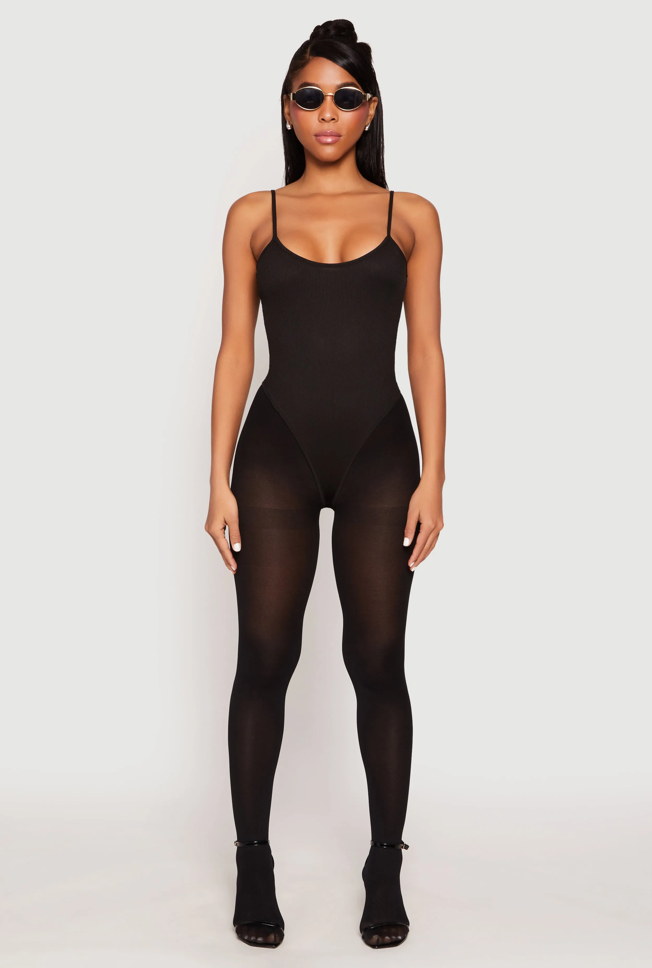 Daisy Rib Knit Cami Thong Bodysuit sold by Rainbow