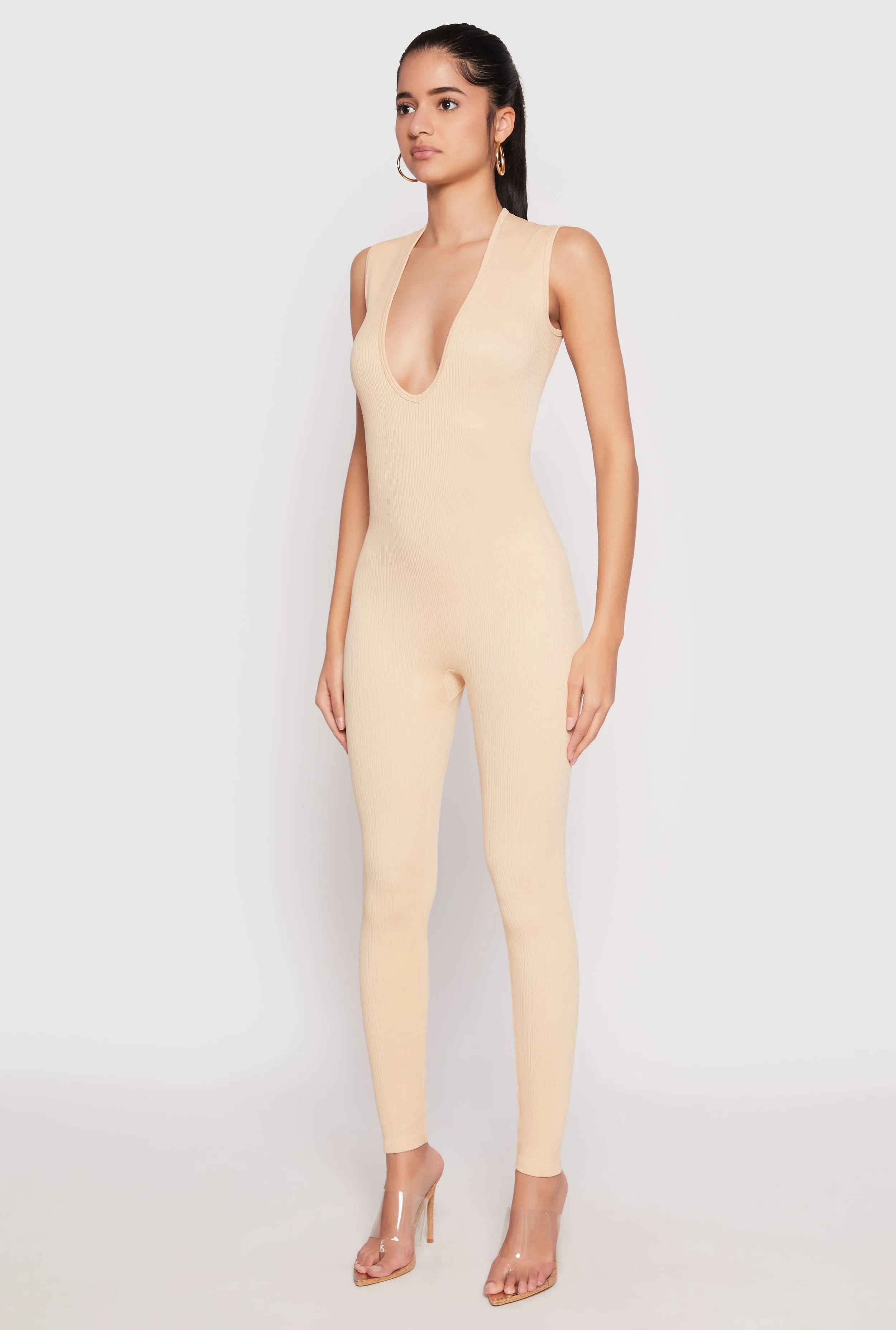 Daisy Seamless Rib Knit Plunge Catsuit sold by Rainbow product image thumbnail 2
