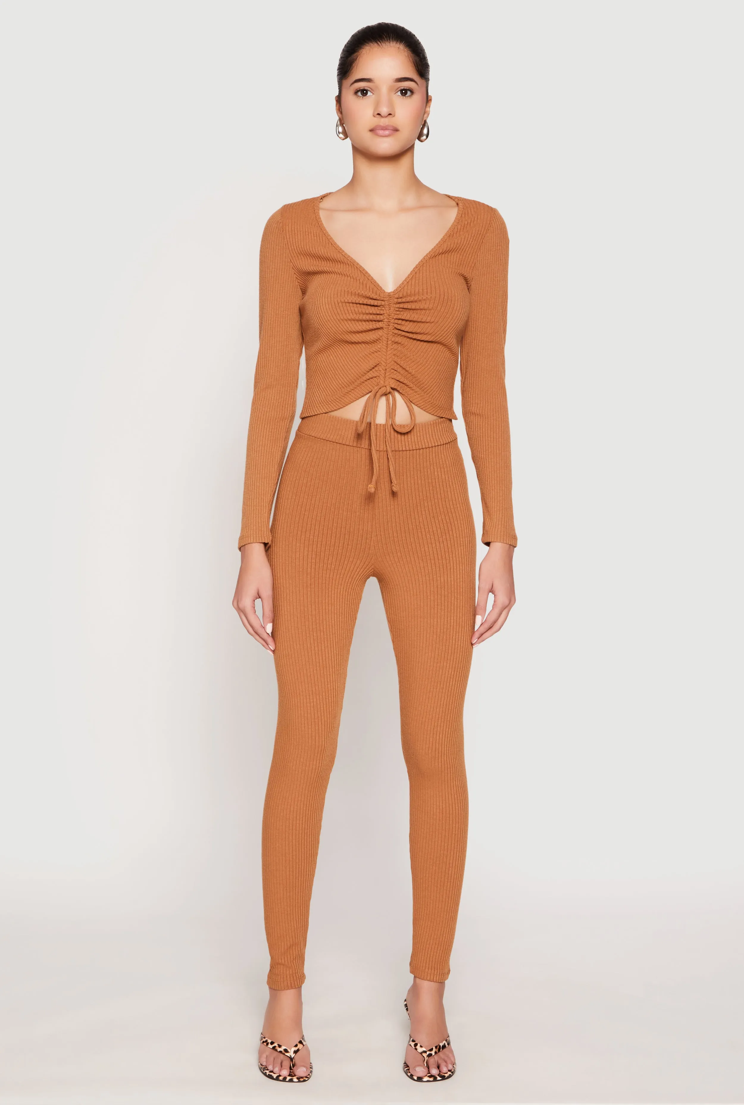 Rib Knit High Waisted Leggings sold by Rainbow