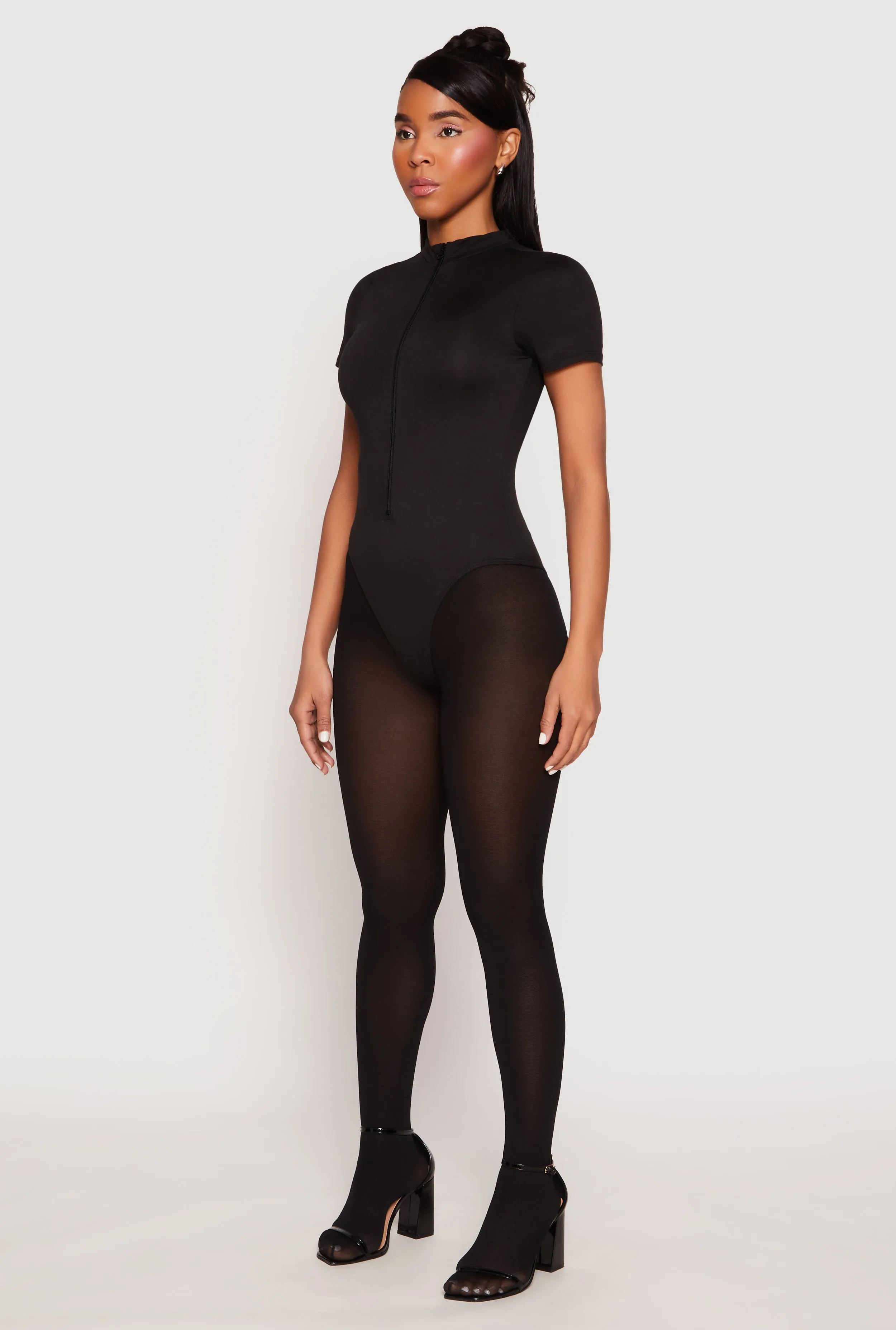 Zip Front Mock Neck Bodysuit sold by Rainbow product image thumbnail 3