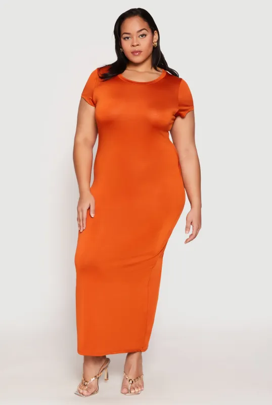 Plus Size Slit Back Maxi Dress sold by Rainbow