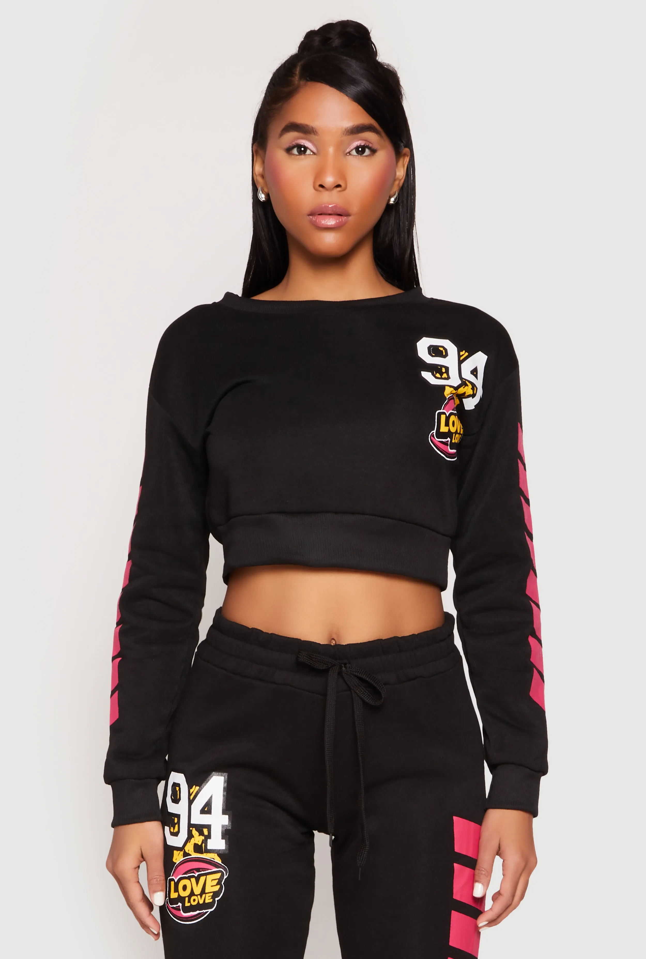 Fleece 94 Love Graphic Cropped Sweatshirt sold by Rainbow