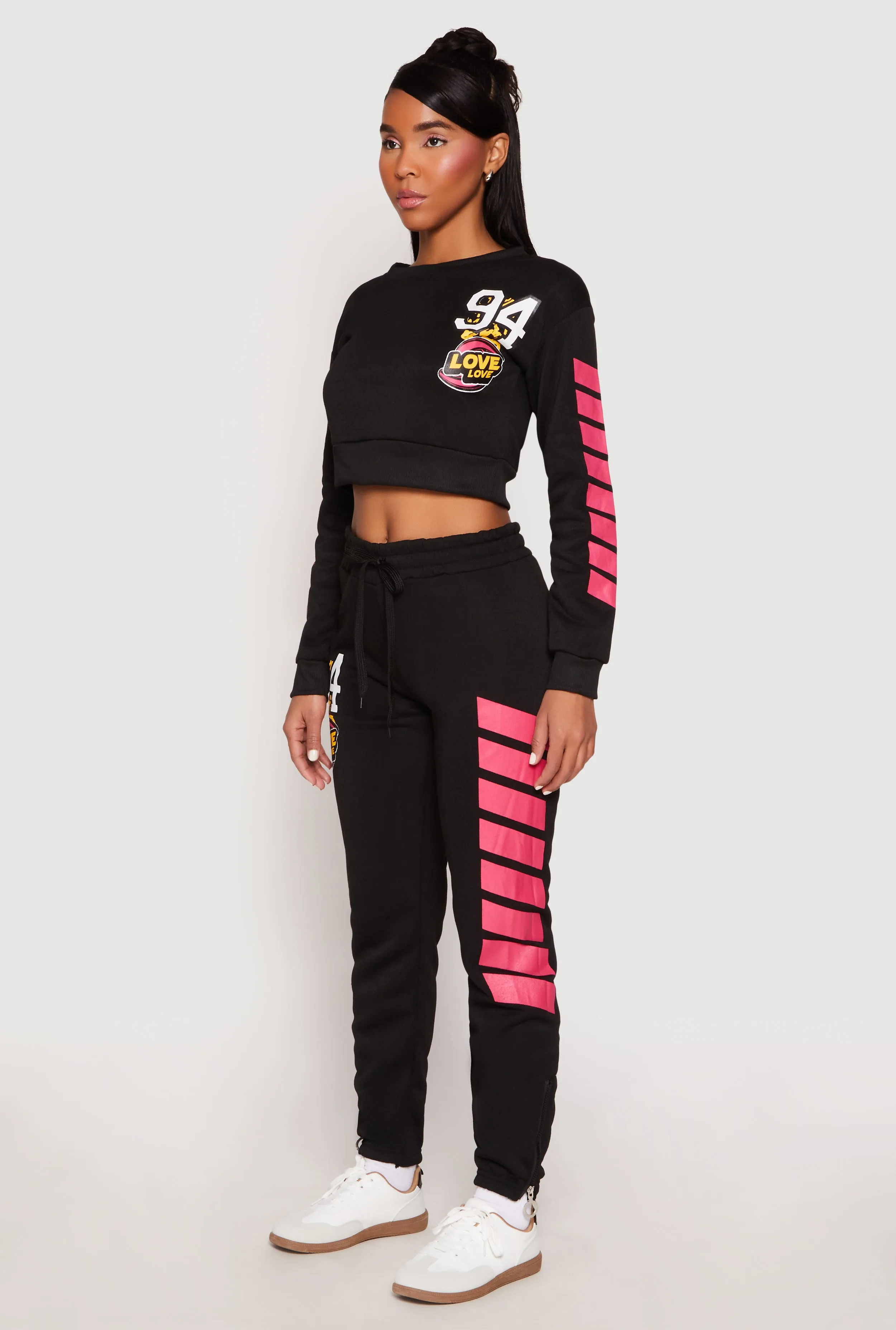 Fleece 94 Love Graphic Cropped Sweatshirt sold by Rainbow product image thumbnail 3