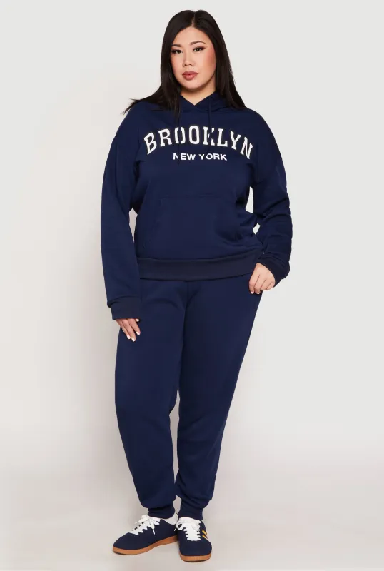 Plus Size Fleece High Waisted Drawstring Joggers sold by Rainbow