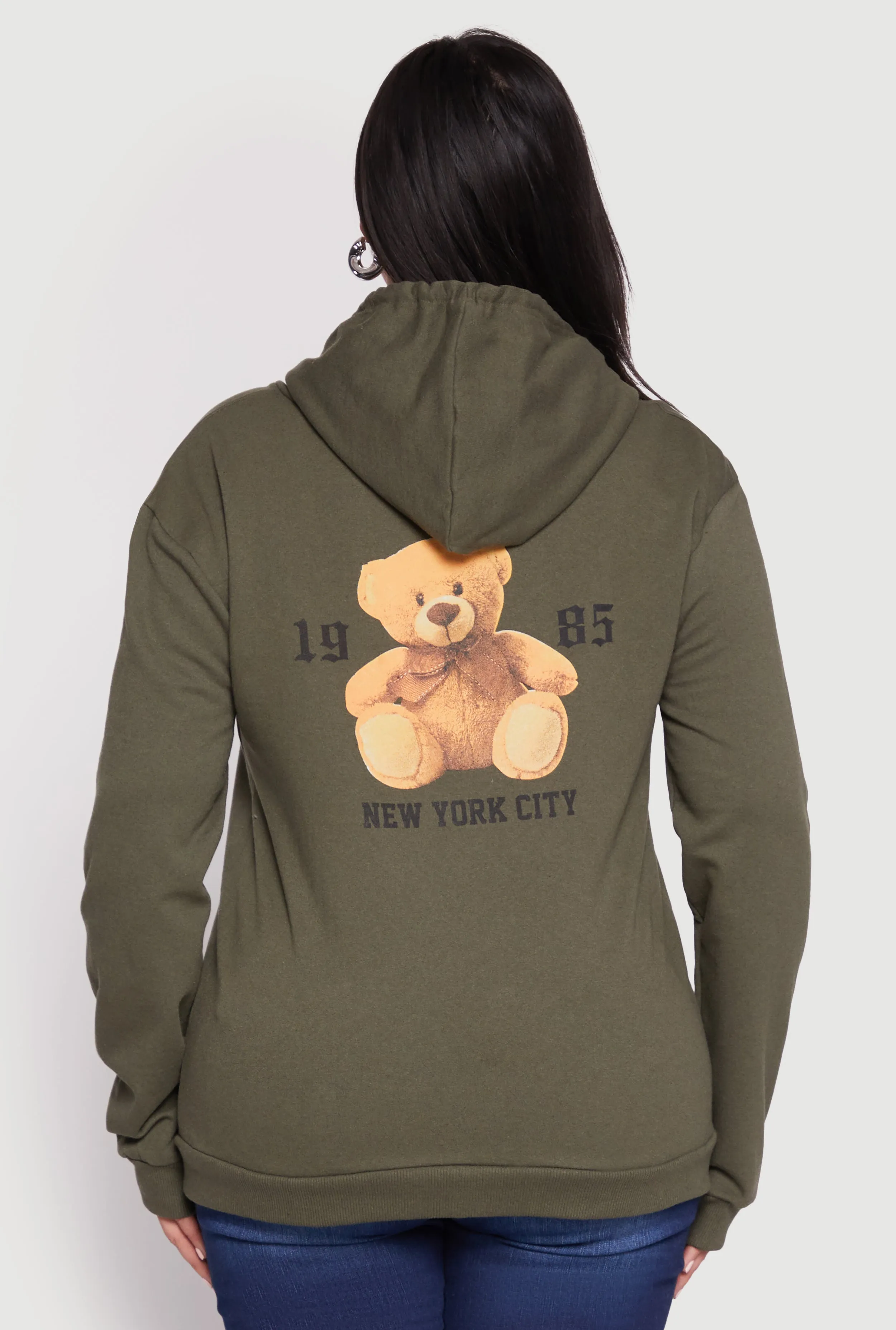 Plus Size 1985 New York City Bear Zip Front Hoodie sold by Rainbow product image thumbnail 5