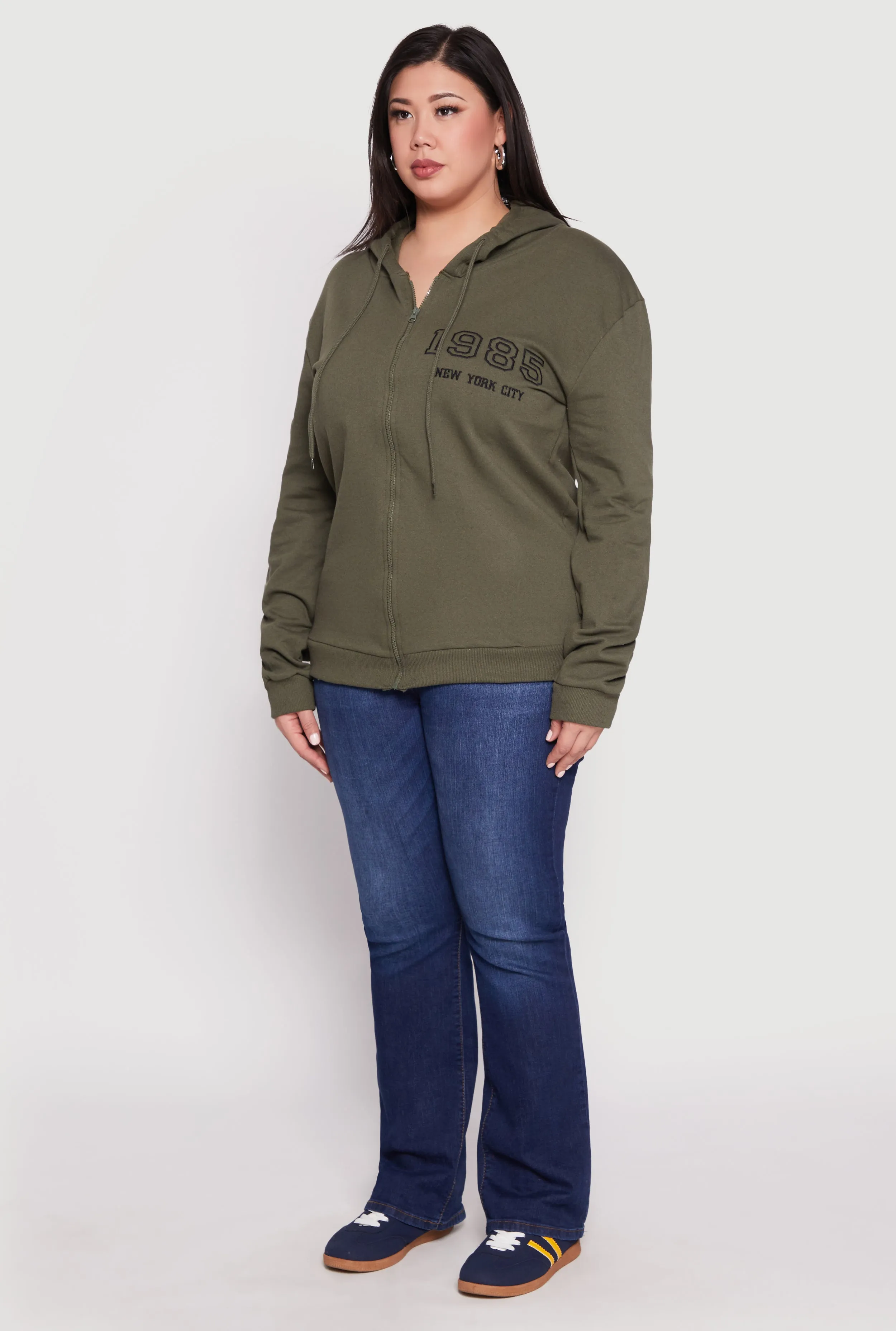 Plus Size 1985 New York City Bear Zip Front Hoodie sold by Rainbow product image thumbnail 3