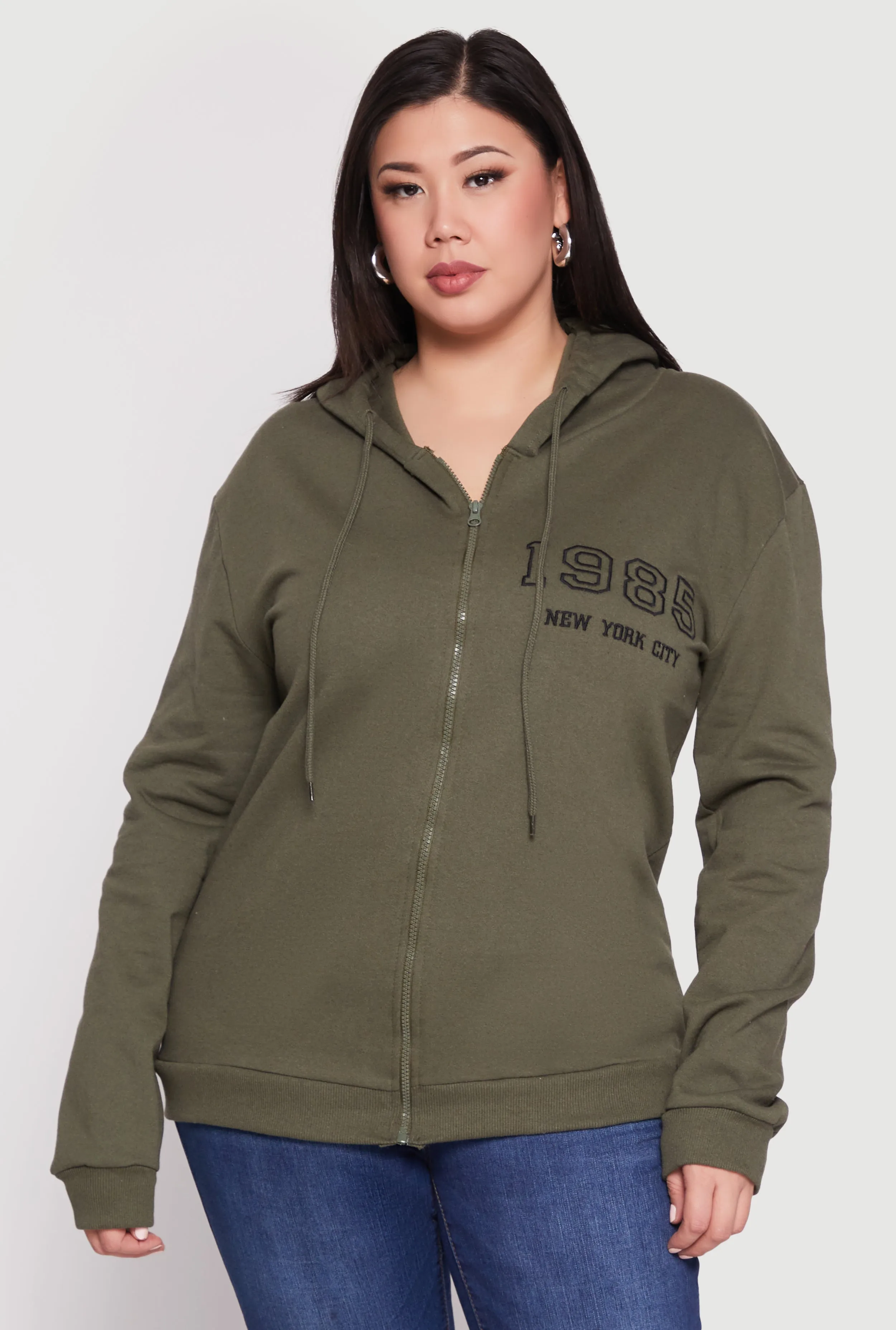 Plus Size 1985 New York City Bear Zip Front Hoodie sold by Rainbow product image thumbnail 2