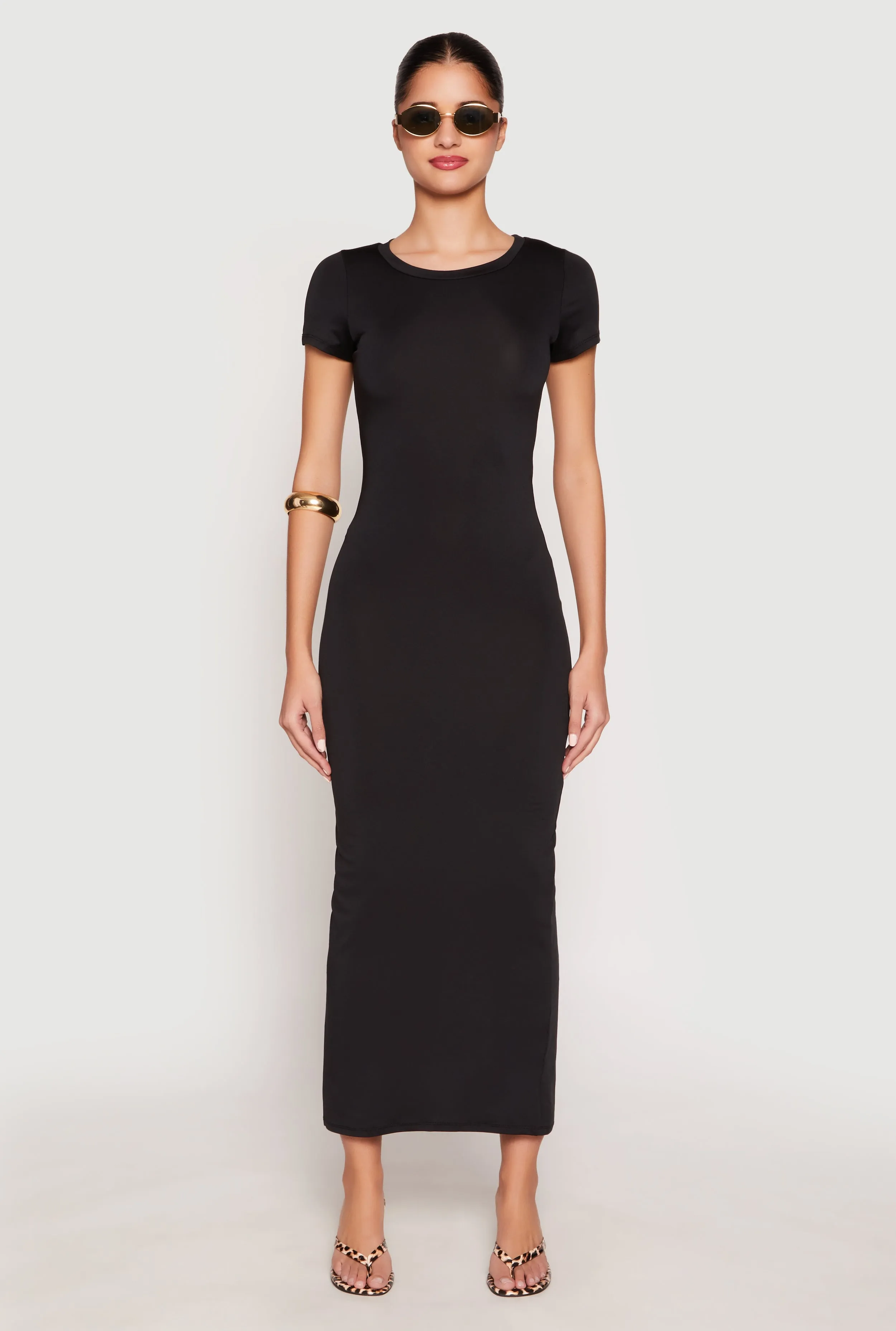 Short Sleeve Slit Back Maxi Dress sold by Rainbow