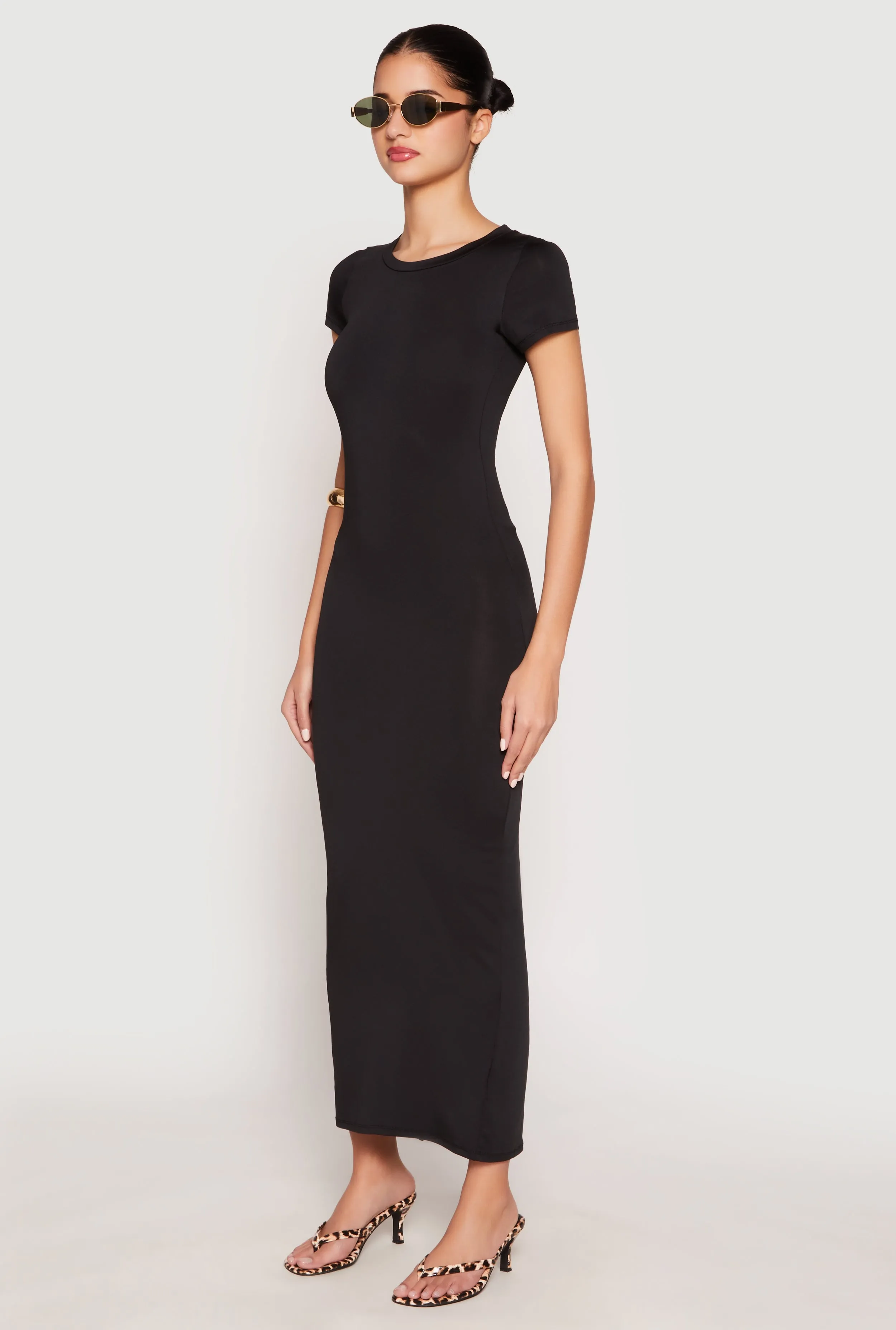 Short Sleeve Slit Back Maxi Dress sold by Rainbow product image thumbnail 2