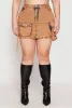 Plus Size Daisy Acid Wash Denim Cargo Skirt sold by Rainbow