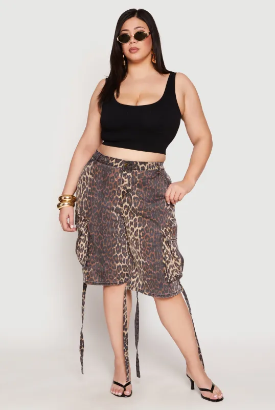 Plus Size Cargo Skater Shorts sold by Rainbow