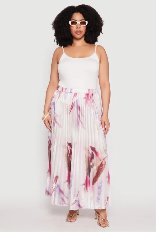Plus Size Plisse Patterned Skirt sold by Rainbow